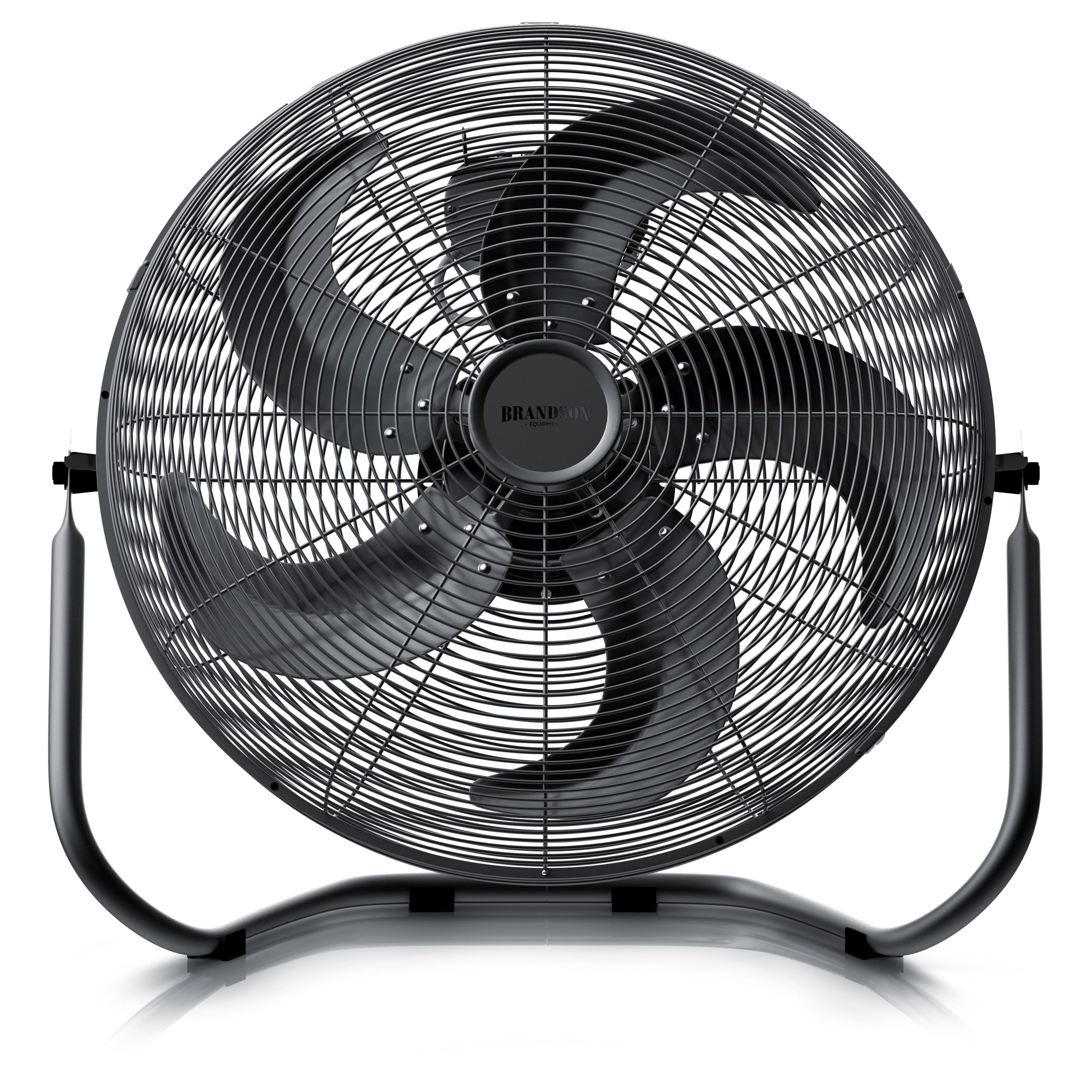 Brandson Windmaschine Bodenventilator im Retro Stil, hoher Luftdurchsatz, 120W, Schwarz, 50 cm Durchmesser, Preisträger 2025, robuster Stand, stufenlos neigbar, GS-Geprüft