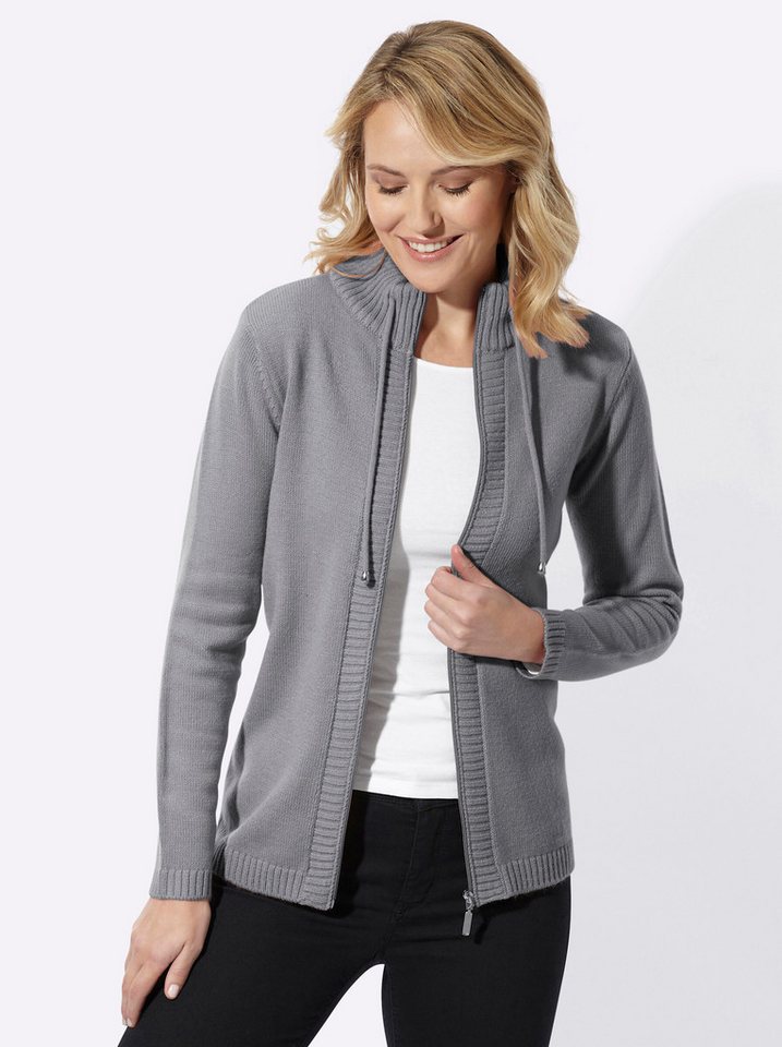 Sieh an! Strickjacke Strickjacke Langarm Grobstrick