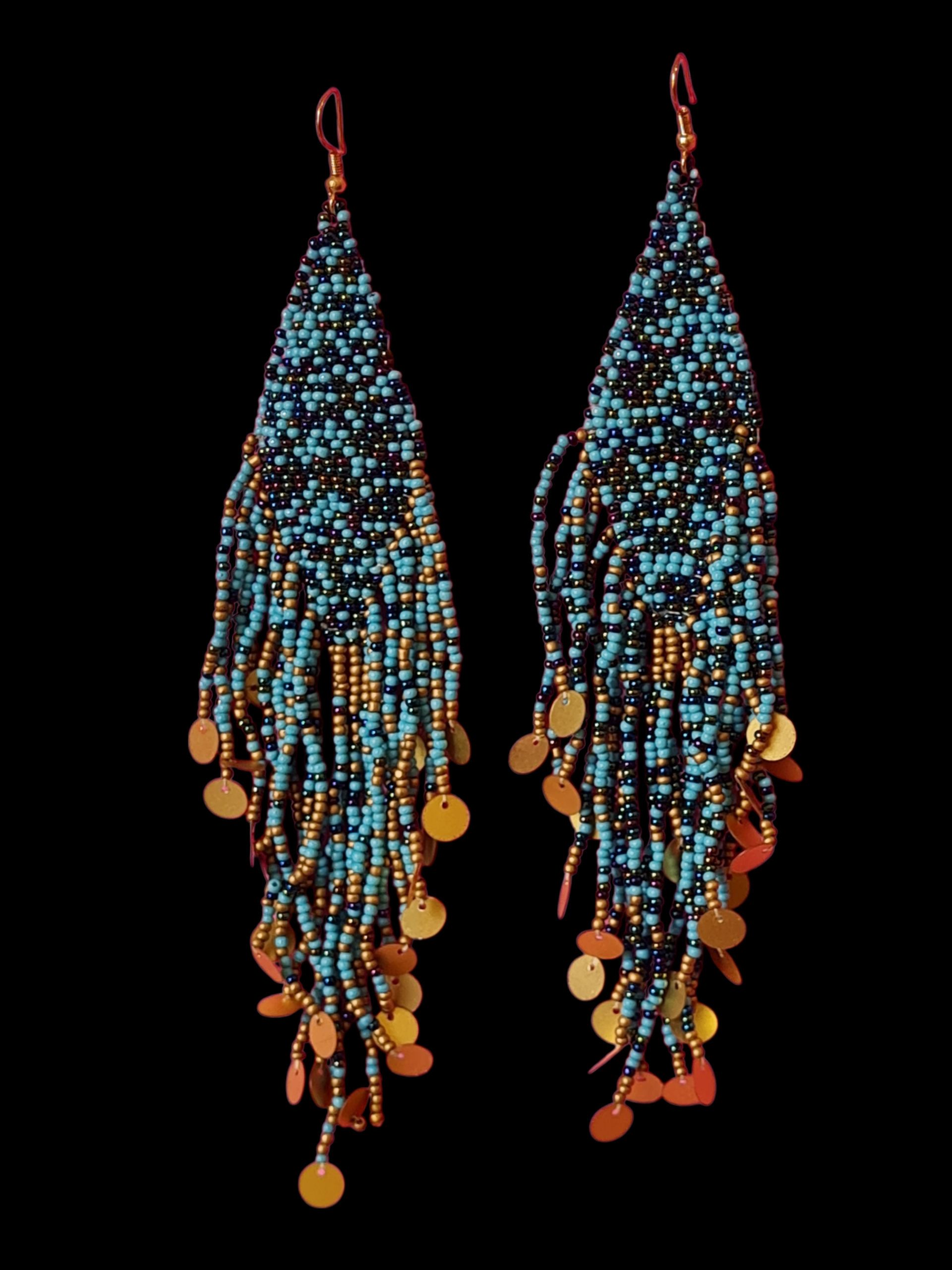 PfauGermany Paar Ohrhänger Cyanea Hanging Beads – Bild 2 von 5