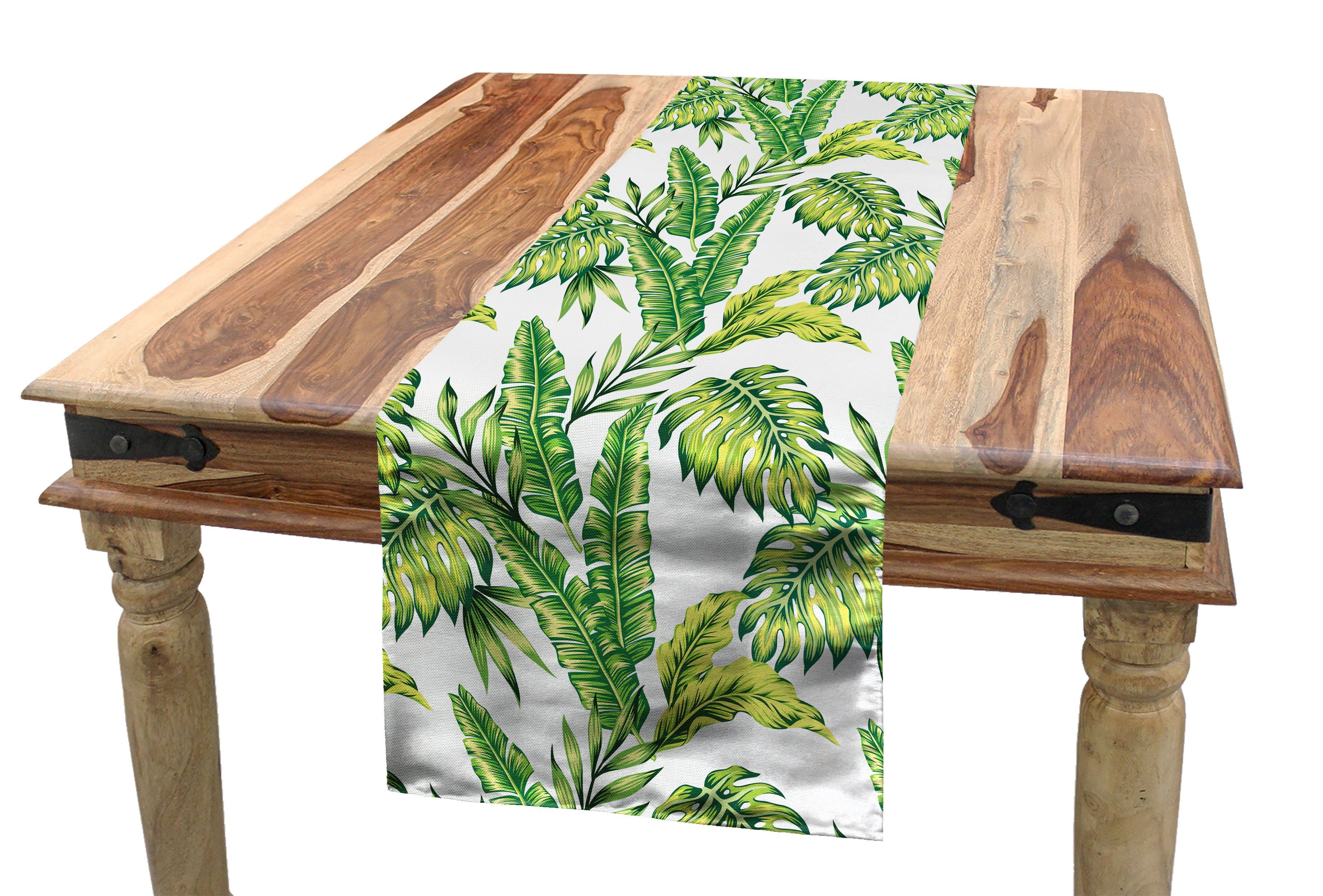 Esszimmer Urwald Bamboo Küche Palms Dekorativer Abakuhaus Laub Tischläufer, Rechteckiger Tischläufer
