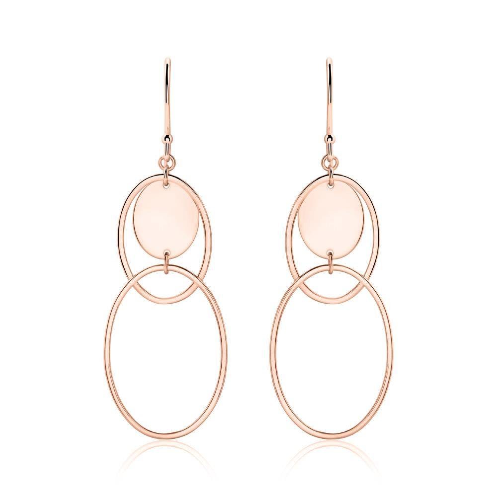 Unique Paar Ohrstecker Damen Ohrhänger von Unique aus Sterlingsilber, rosévergoldet