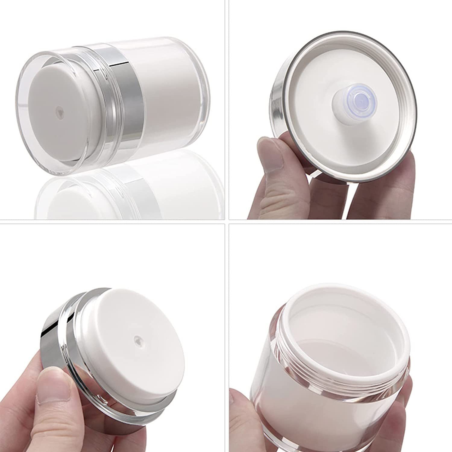 TUWENA Seifenspender 3 Stück Airless Pumpspender: Tragbarer, nachfüllbarer Creme-Spender