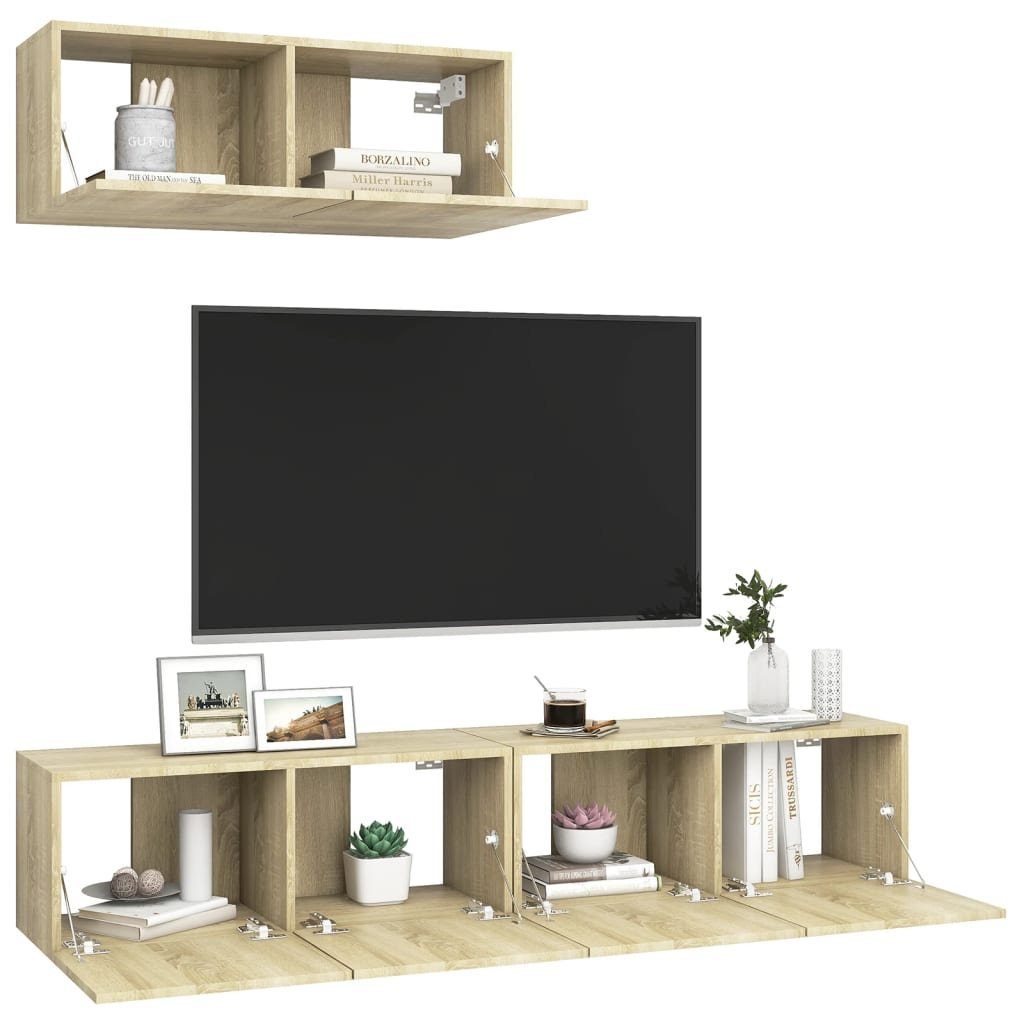 TV-Schrank TV-Schränke furnicato 3 Sonoma-Eiche Holzwerkstoff Stk.