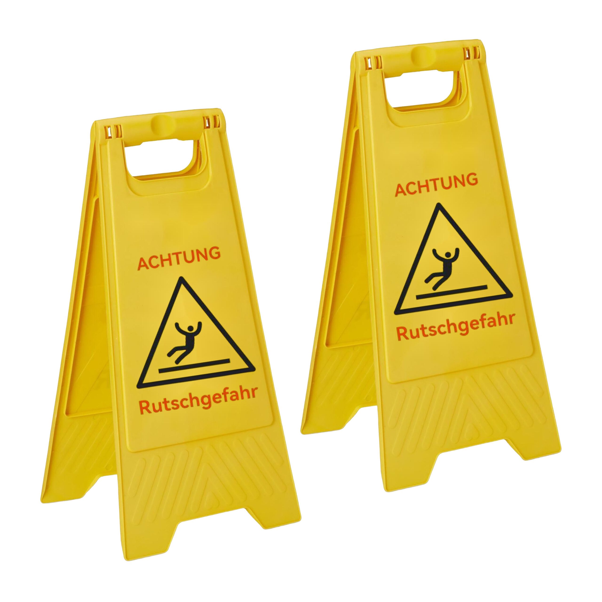 relaxdays Hinweisschild Achtung Rutschgefahr Aufsteller 2er Set, (2er Set)