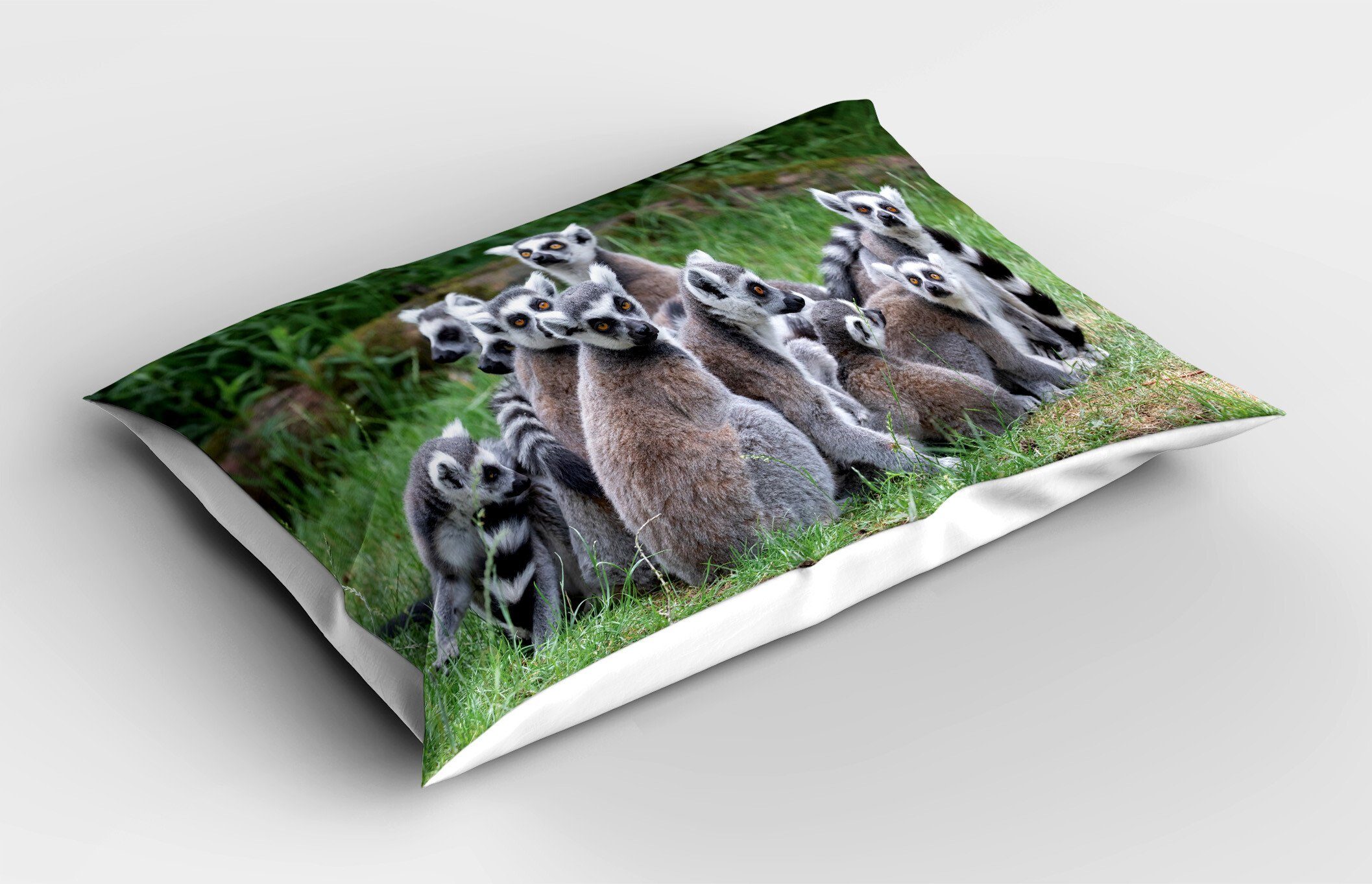 Ring Gedruckter Stück), Standard (1 Size Lemur Kissenbezüge Madagaskar Kissenbezug, Affe King angebundene Dekorativer Abakuhaus