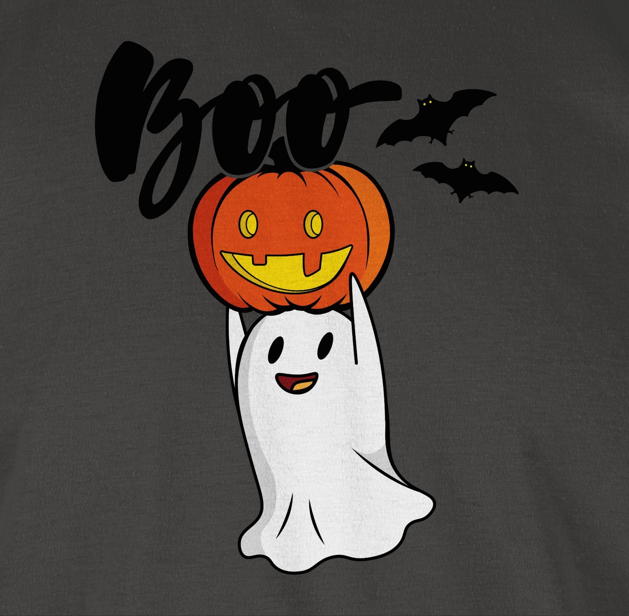 Shirtracer Boo Kürbis Gespenst Geister Kostüme Geist T-Shirt Herren Dunkelgrau 3 Gespenster Halloween