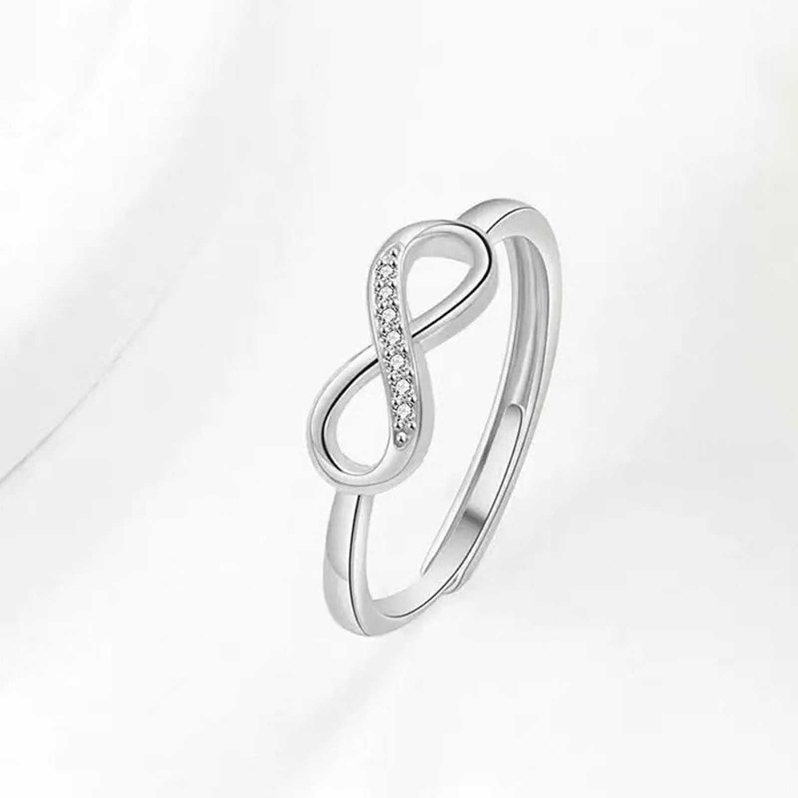 MOPUEA Schmuckset Schmuckset Damen 4-teilig Unendlichkeits Symbol mit Zirkonia (Schmuckset, Halskette, Armband, Ring und Ohrstecker im Set), 4-teilig, Zirkonia, – Bild 2 von 5