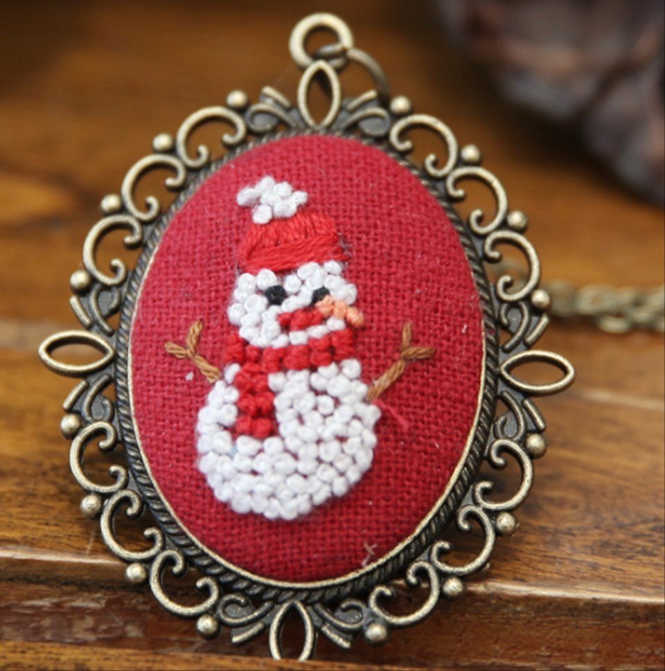 101DIYStudio Kreativset Stickset Weihnachten mit vorgedrucktem Motiv, Stickset Anfänger