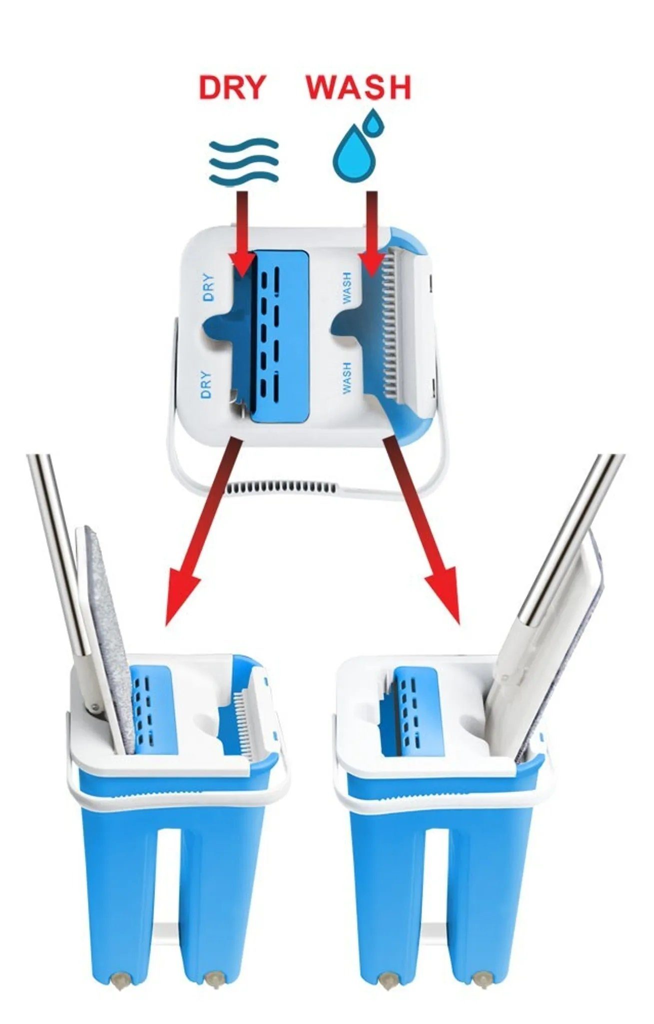 Esperanza Wischmopp Esperanza Rotationsmopp, Wischmopp 2in1 Wasch- und Trockentank, Waschen und Trocknen & Keine Hand berühren