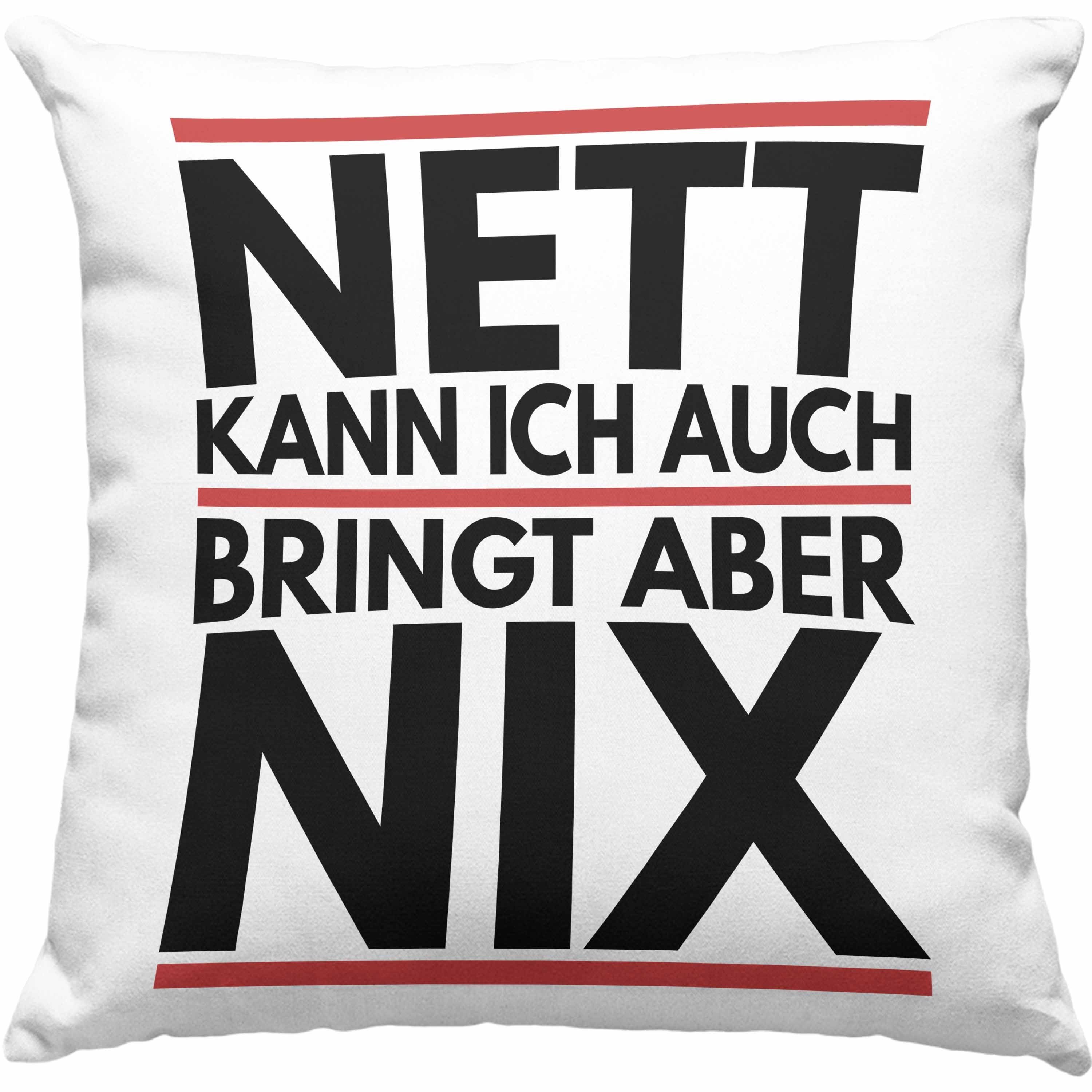 Trendation Dekokissen Trendation Joke Dekokissen Blau - Nix Geschenk Kann Bringt Chef Kollege Füllung Humor 40x40 Nett Ich Aber mit Auch Kissen