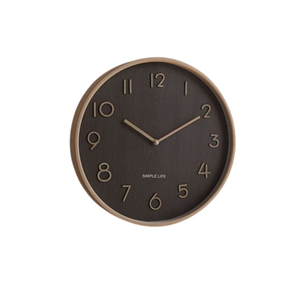 Home-trends24.de Wanduhr Wanduhr Holzoptik Modern Beige Braun Uhr Wanddeko 38 cm