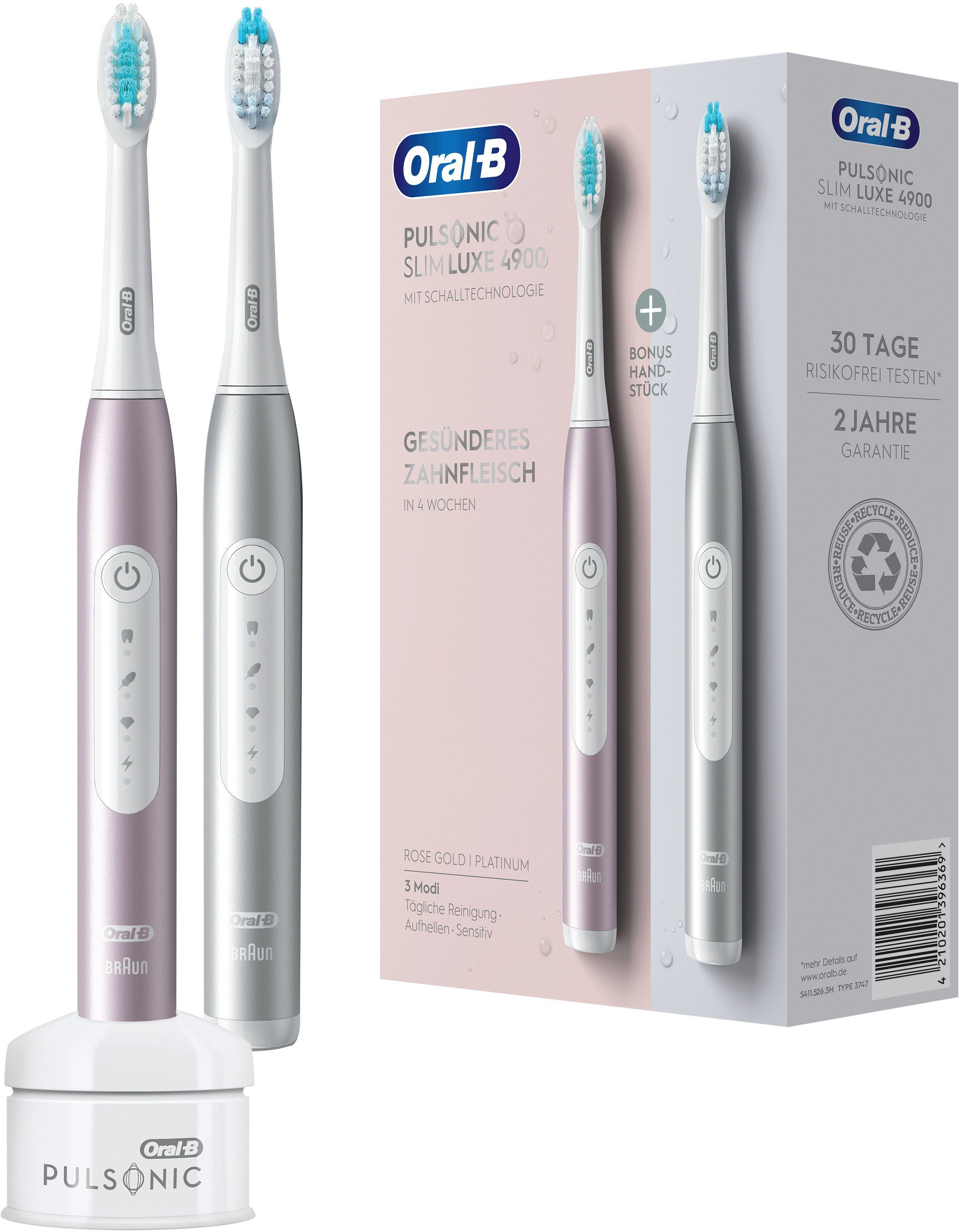 Oral-B Schallzahnbürste Pulsonic Luxe 4900, Doppelpack