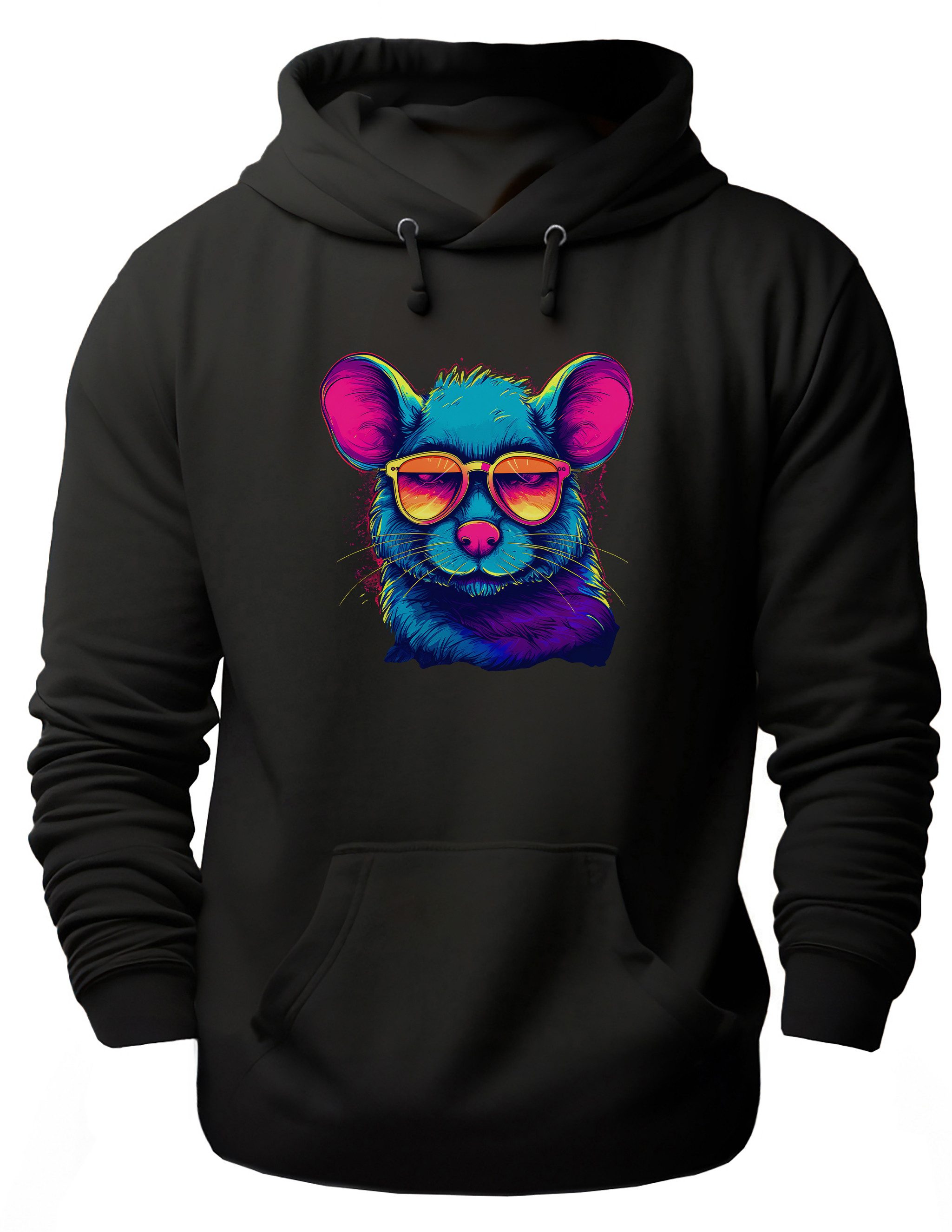 MyDesign24 Hoodie Urbaner Streetart Kapuzen Pullover - Maus Kapuzensweater - moderner Hoodie i649