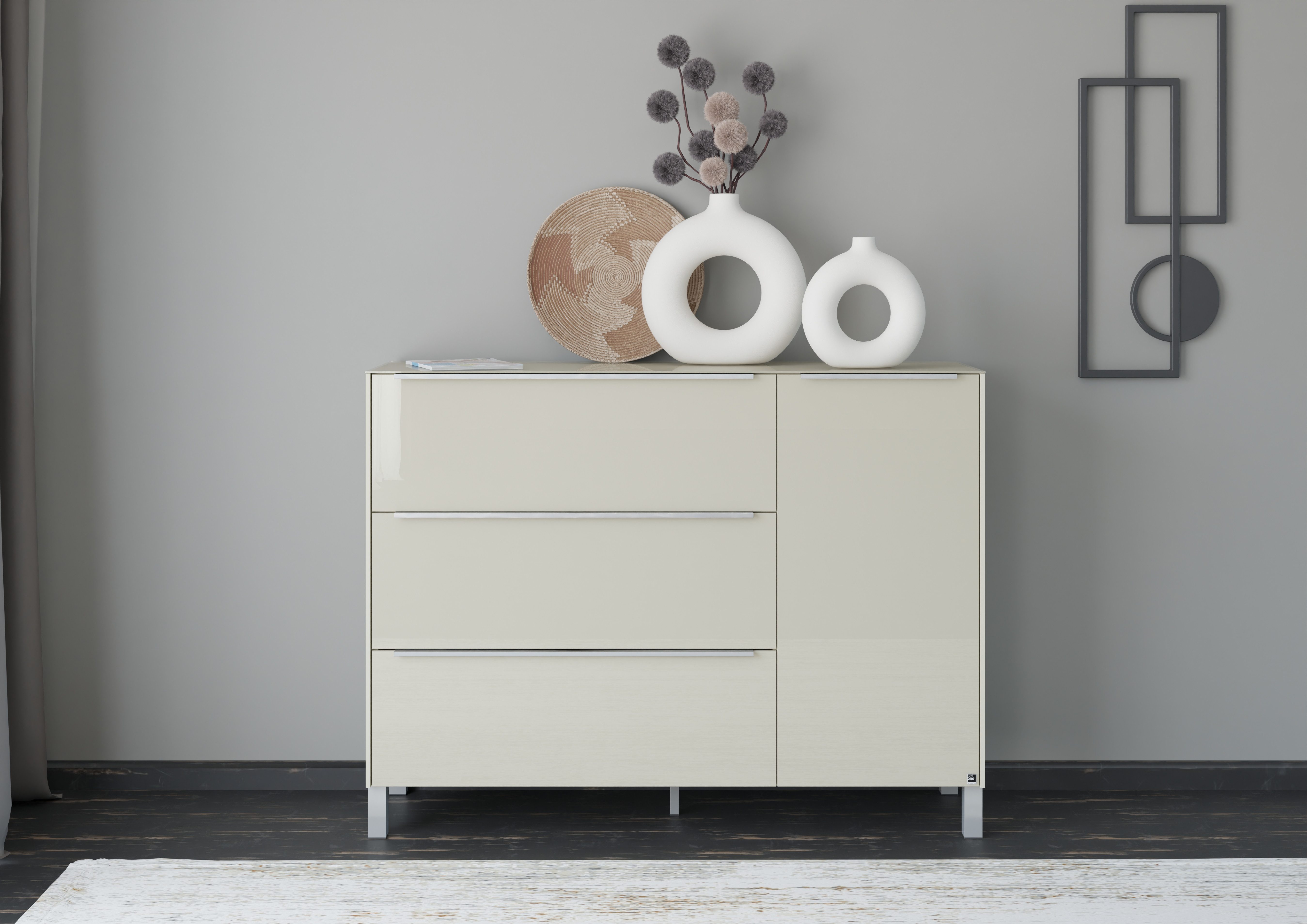 set one by Musterring Sideboard Reno (1 St), Mit Vierkantfuß in diversen Farben, 106 cm Höhe & Farbauswahl