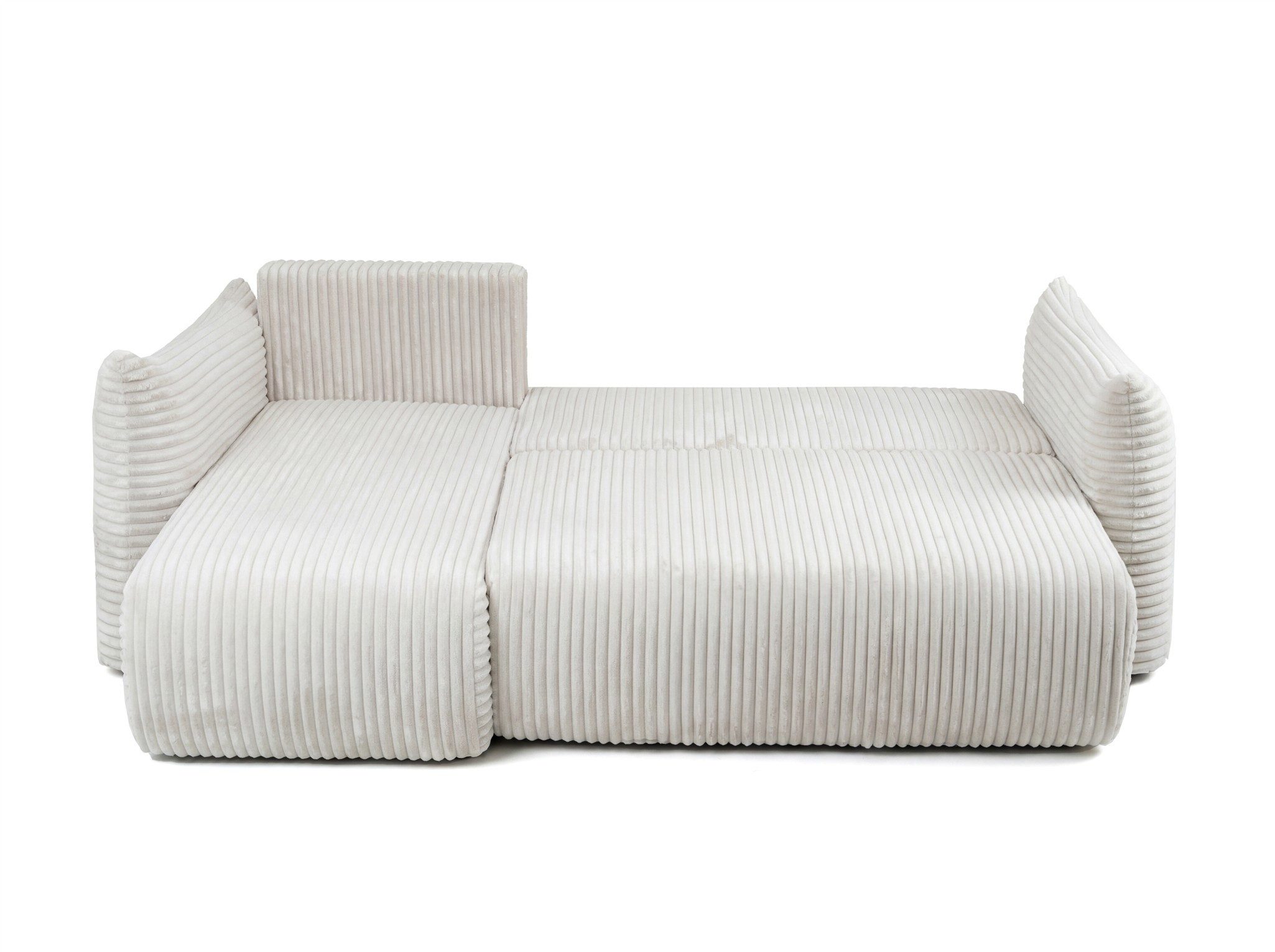 Fun Möbel Ecksofa Schlafsofa MAILAND XS mit Ottomane in Stoff Tilia, mit Bettkasten, Ottomane Links oder Rechts