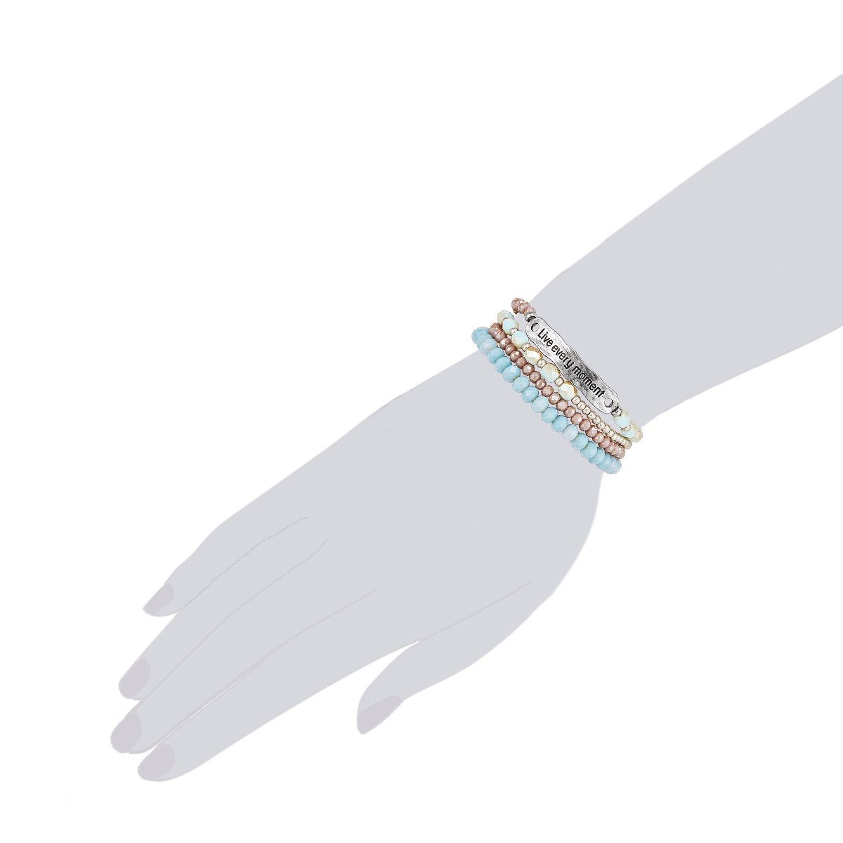 Lulu & Jane Armband Live every moment silber, mit Live every moment günstig online kaufen