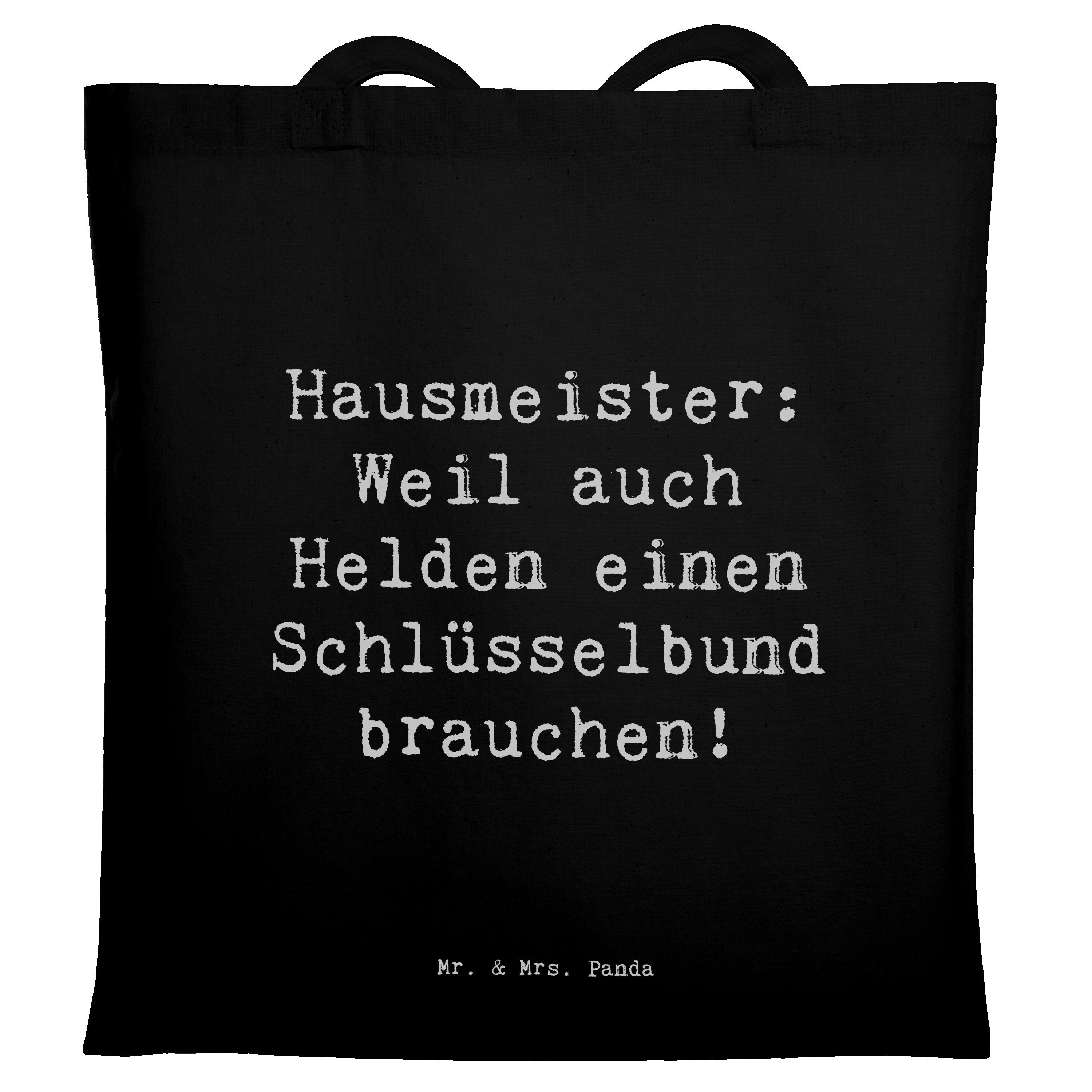 Tragetasche Spruch Hausmeister: Weil auch Helden einen Schlüsselbund brauchen! -