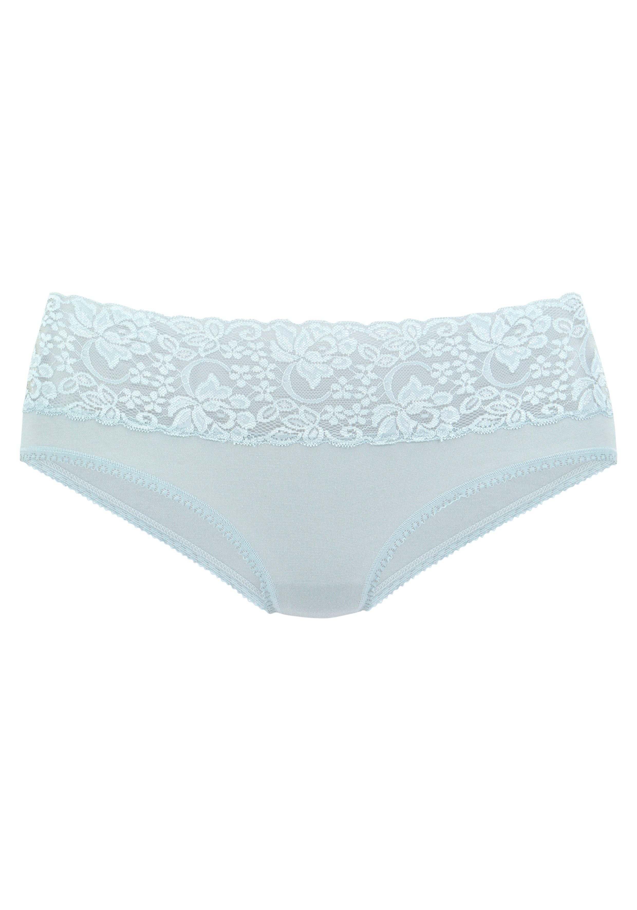 Vivance by Lascana Slip (3er-Pack) aus elastischer Baumwolle mit floraler Spitze – Bild 4 von 5