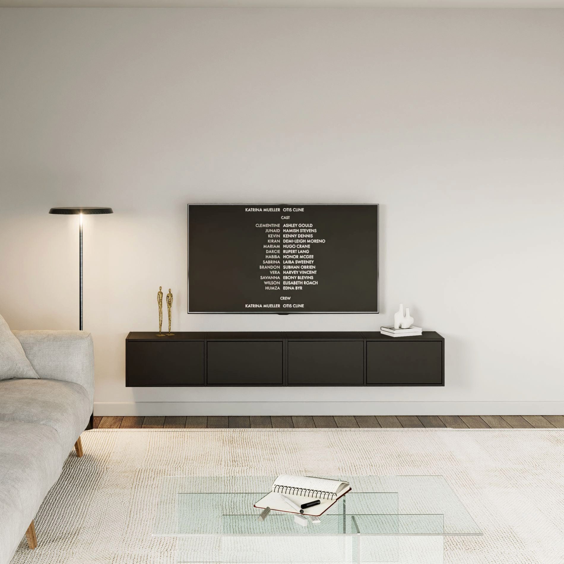 Selsey TV-Schrank FRAMME Hängendes TV-Board mit Klappen, 200 / 300 cm