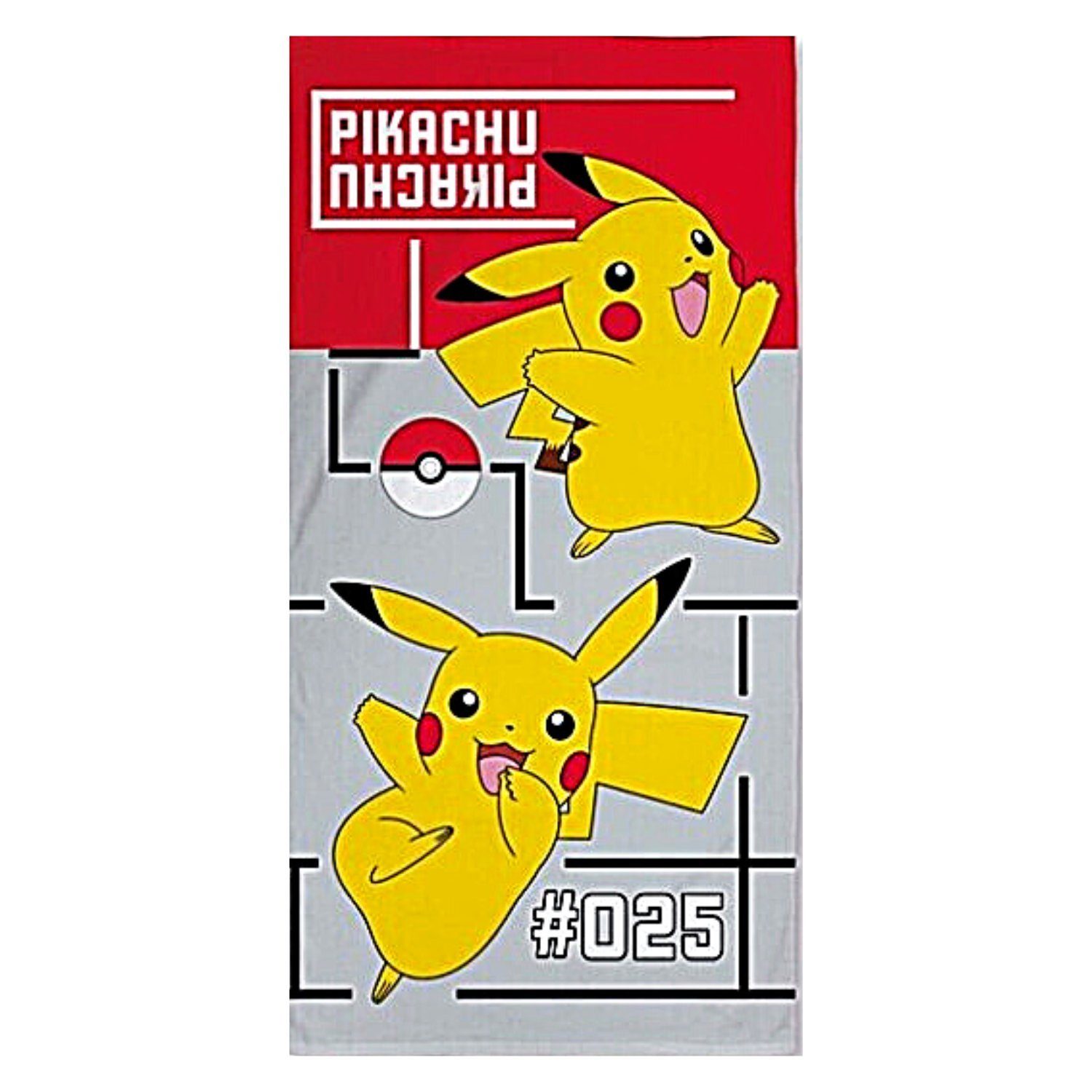 POKÉMON Badetuch PIKACHU, Baumwolle, Strandtuch 70 x 140 cm