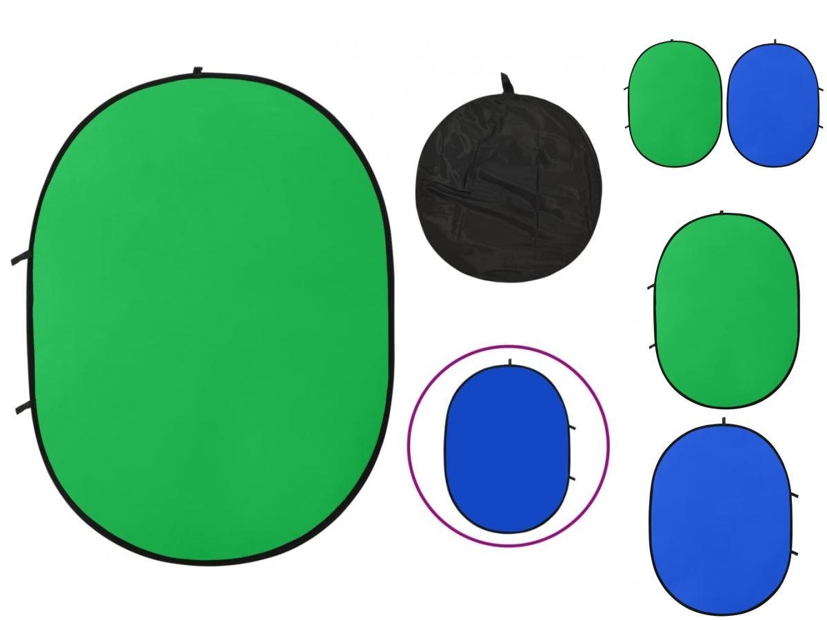 vidaXL Fotohintergrund 2-in-1 Foto-Hintergrund Oval Grün 200x150 cm und Blau Blau Grün