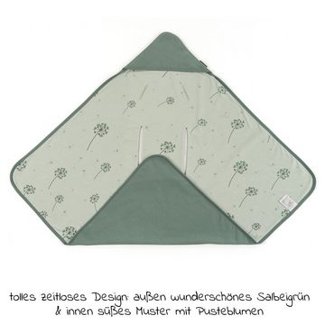 Zamboo Fußsack Pusteblume - Salbeigrün, Baby Einschlagdecke für Babyschale / Maxi Cosi leichte Kuscheldecke