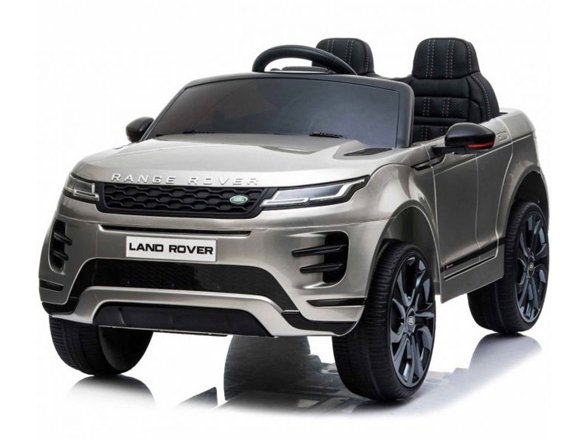 TPFLiving Elektro-Kinderauto Range Rover Evogue mit Fernbedienung - 2 x 12 Volt - 7Ah-Akku, Belastbarkeit 30 kg, Kinderfahrzeug mit Soft-Start und Bremsautomatik - Farbe: grau