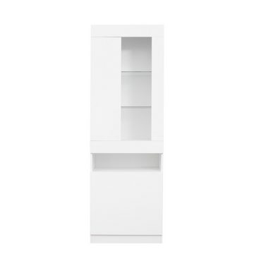 IDEASY Beistellschrank Aufbewahrungsvitrine, Sideboard, Buffetschrank, (Vertikalschrank, Aktenschrank, Glasregal) 16-farbige LED-Beleuchtung, 50 x 40 x 180 cm