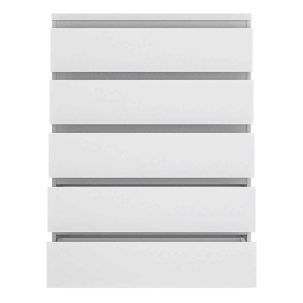 Lomadox Kommode FORTALEZA-129, Schubladenkommode in weiß mit 5 Schubladen, B/H/T 82,8/113,9/40 cm