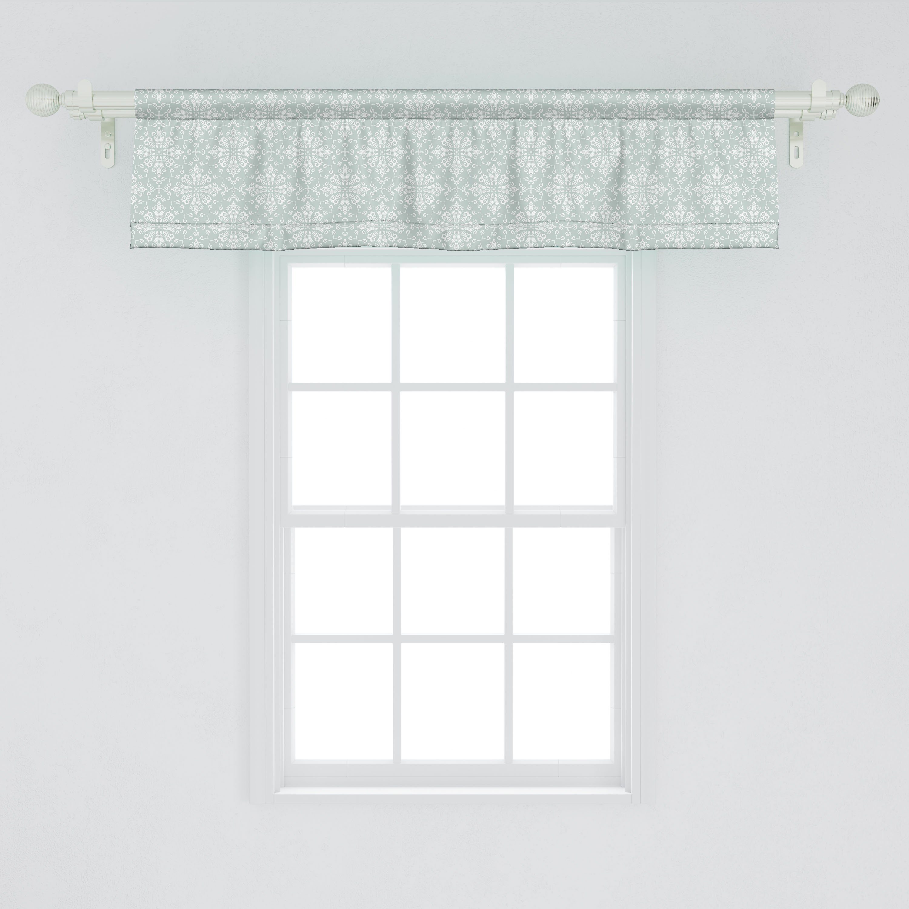 Scheibengardine Vorhang Volant Pastell Abakuhaus, für Arabesque Oriental Dekor Schlafzimmer Neutral Küche Stangentasche, mit Microfaser