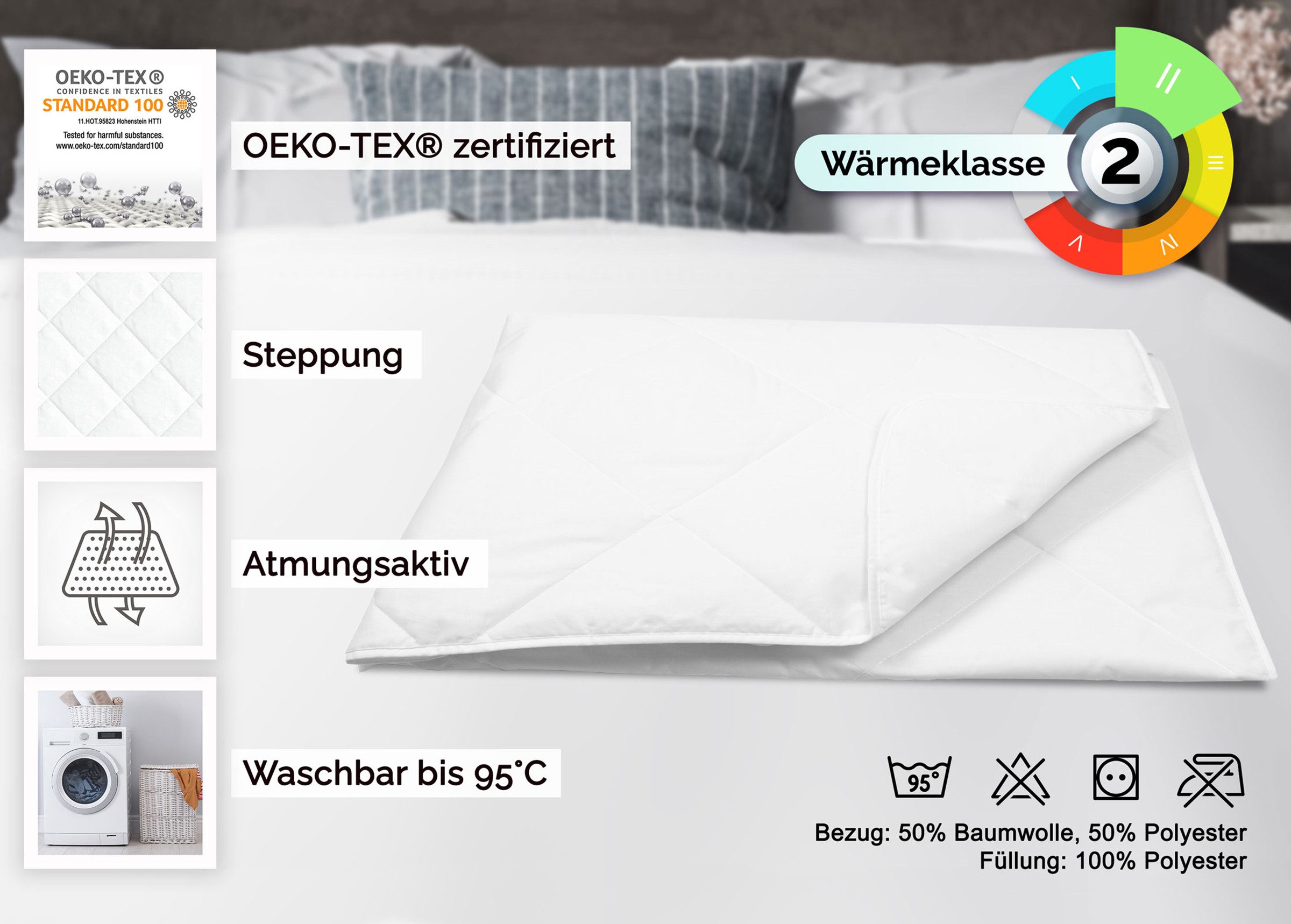 ZOLLNER Microfaserbettdecke, 135 x 200 cm, günstig online kaufen