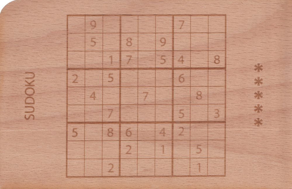 Postkarte Holzpostkarte "Sudoku"