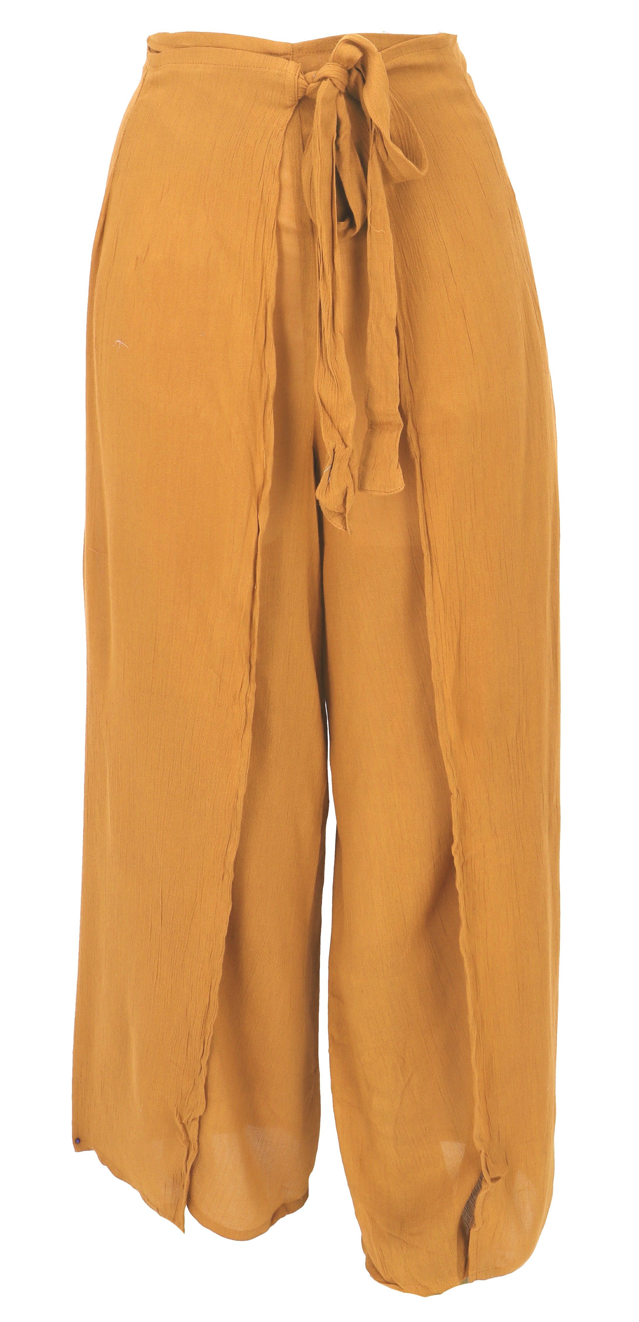 Guru-Shop Relaxhose Boho Wickelhose, Palazzohose, langer Boho.. alternative Bekleidung
