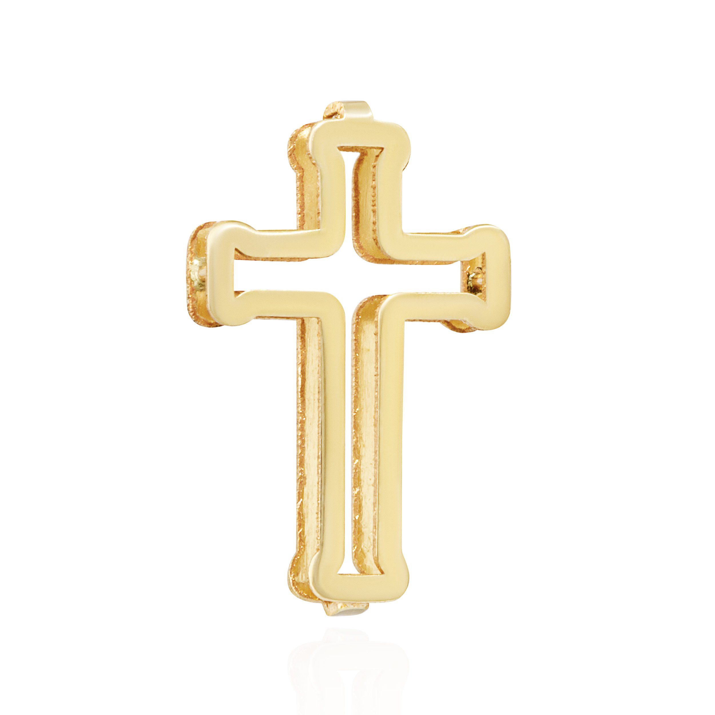 Kreuz Karat Schutzsymbol Anhän Kettenanhänger 13x7,5mm 333 8 gold Kettenanhänger Gelb NKlaus
