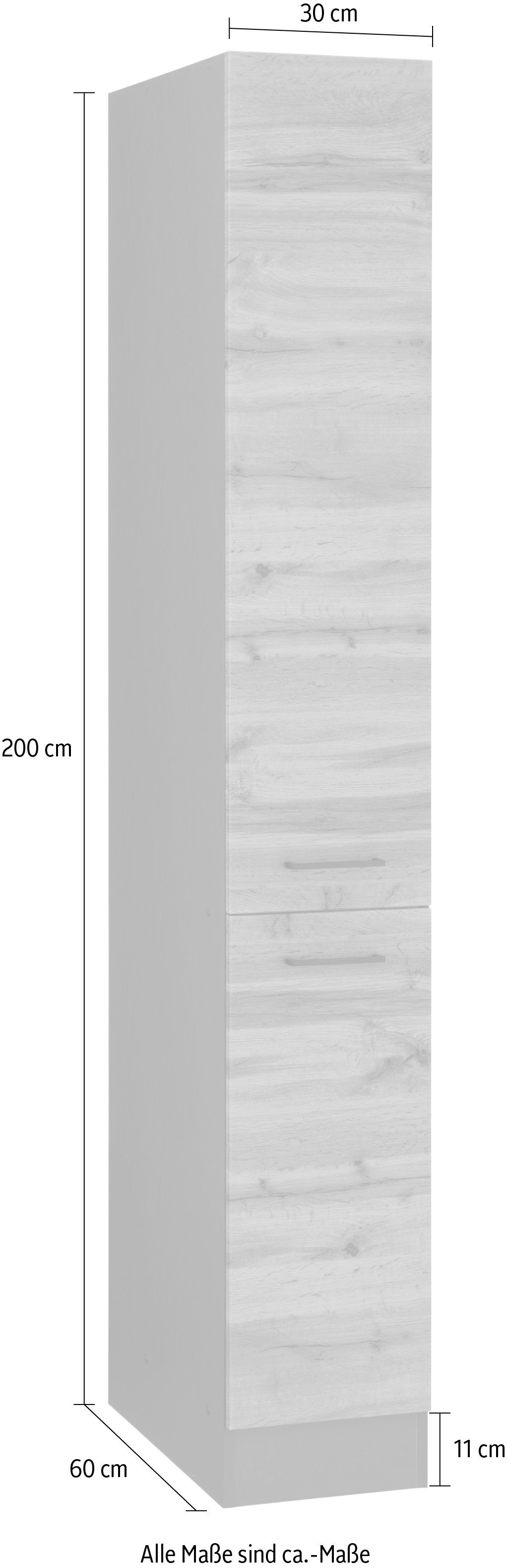 Ablagen MÖBEL wotaneiche breit, hoch, 2 grafit cm 200 und HELD Apothekerschrank Trier 5 Auszügen cm | mit 30