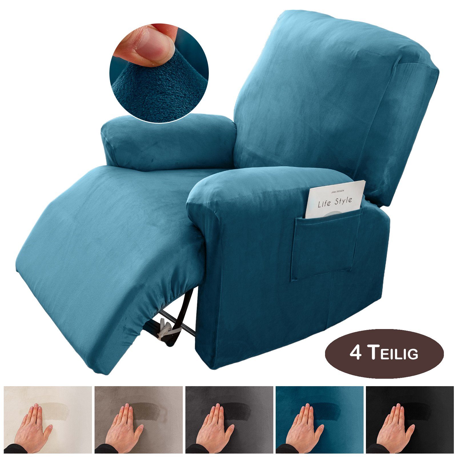 BTTO Relaxsesselhusse Sesselhussen Relaxsesselhusse Samt,Stretch Sesselbezu günstig online kaufen
