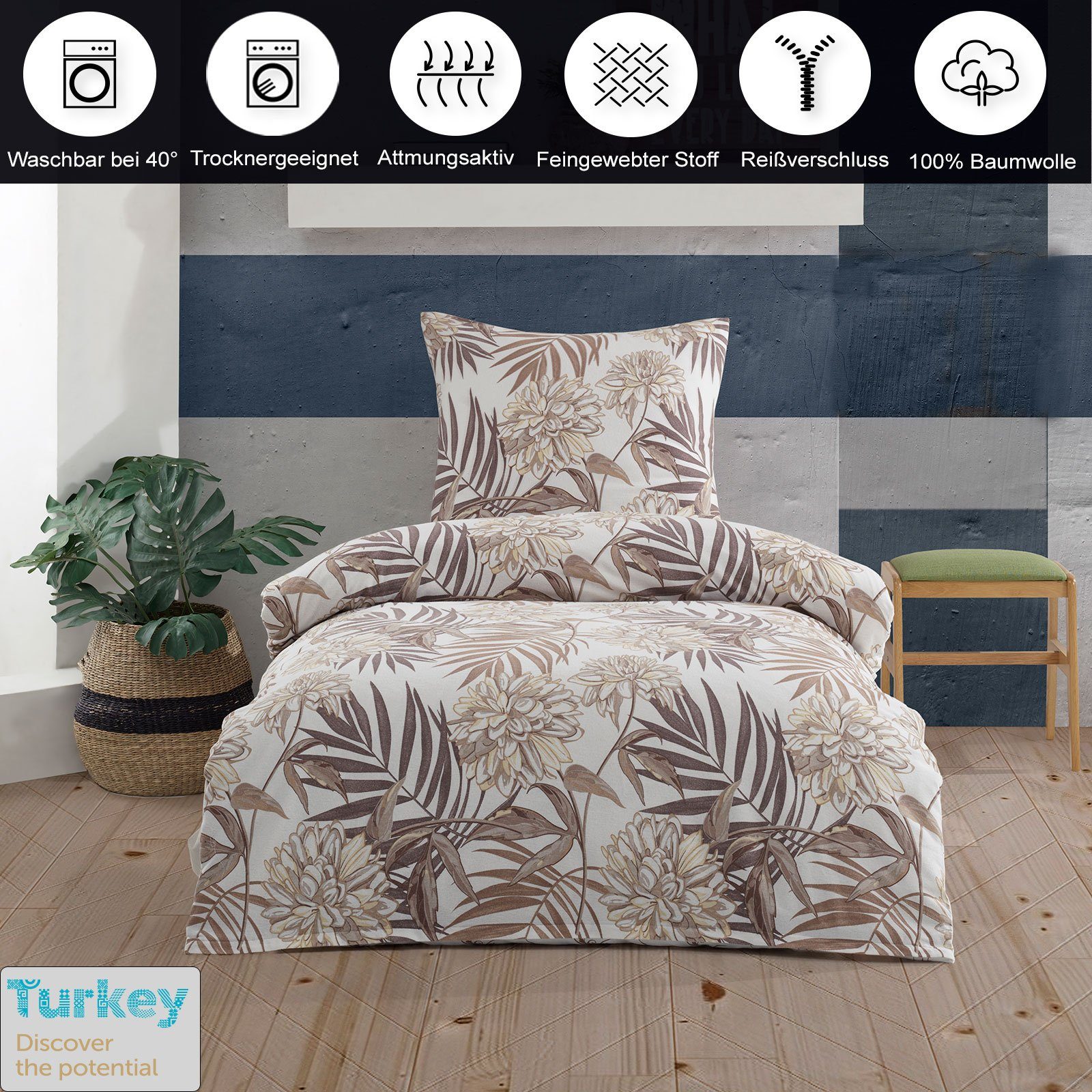 Buymax Bettwäsche, Biber, 2 teilig, 155x220 günstig online kaufen