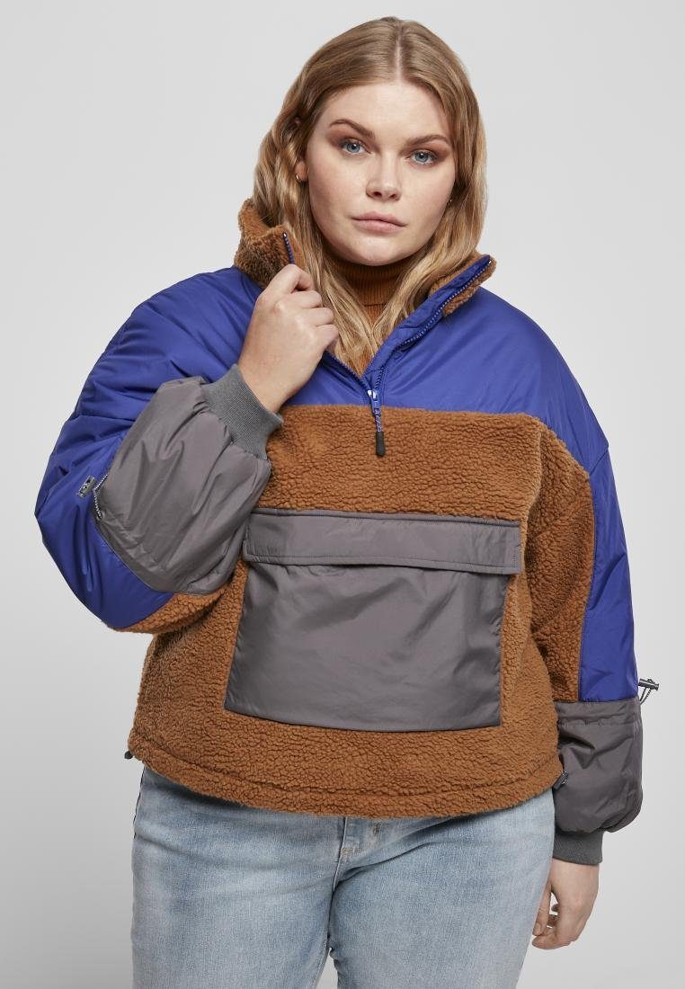 URBAN CLASSICS Outdoorjacke Ladies Sherpa 3-Tone Pull Over Jacket Überziehjacke Damen