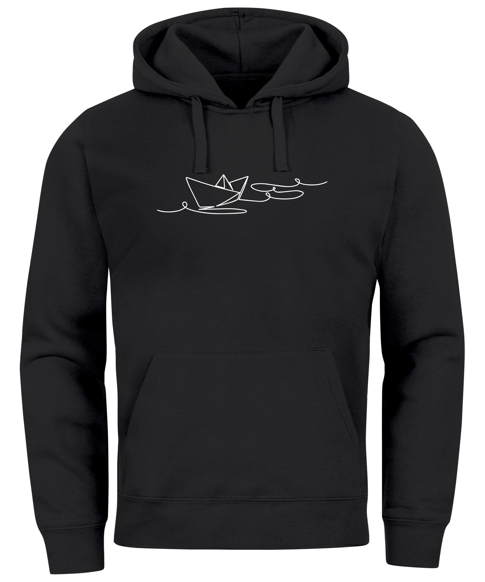 Hoodie Hoodie Herren Boot Polygon Papier-Schiff Origami Aufdruck Print