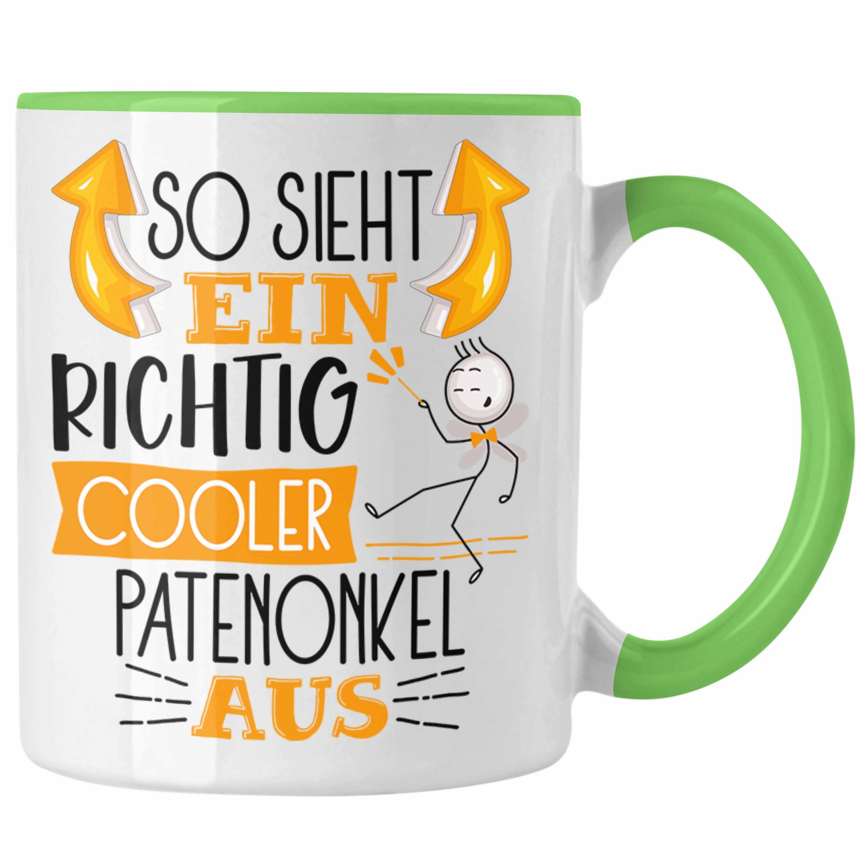 Trendation Tasse Patenonkel Tasse Geschenk So Sieht Ein RIchtig Cooler Patenonkel Aus Grün