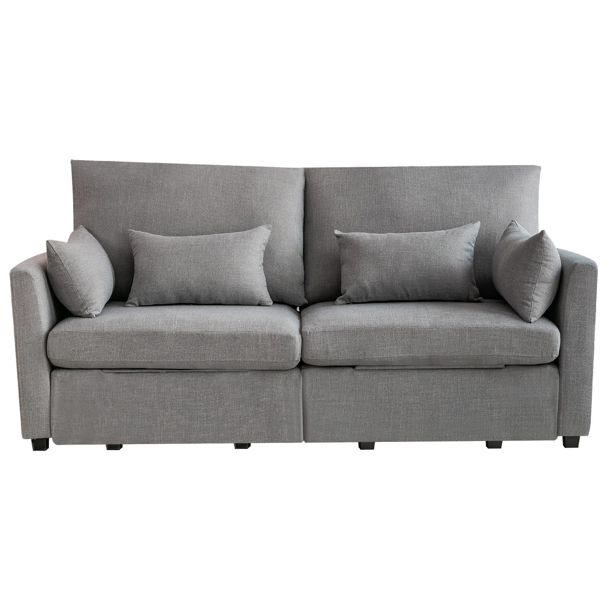 HOMYEDAMIC Sitzhocker Schemel Aufbewahrungsbox mit Deckel, bis 150 kg belastbar, Doppeltes Sektionssofa Sectional Sofa mit Stauraumbettkasten