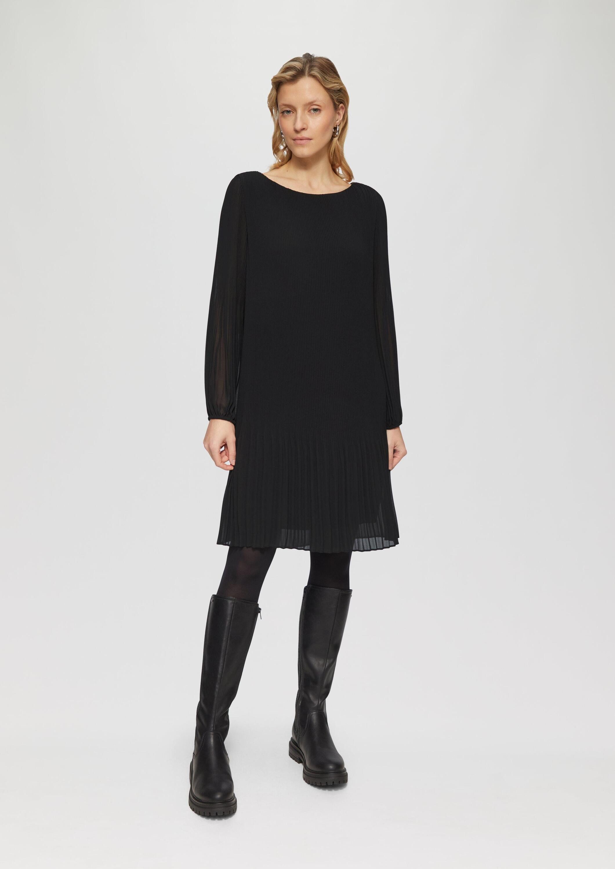 s.Oliver Minikleid Kleid Plissiertes Chiffonkleid günstig online kaufen