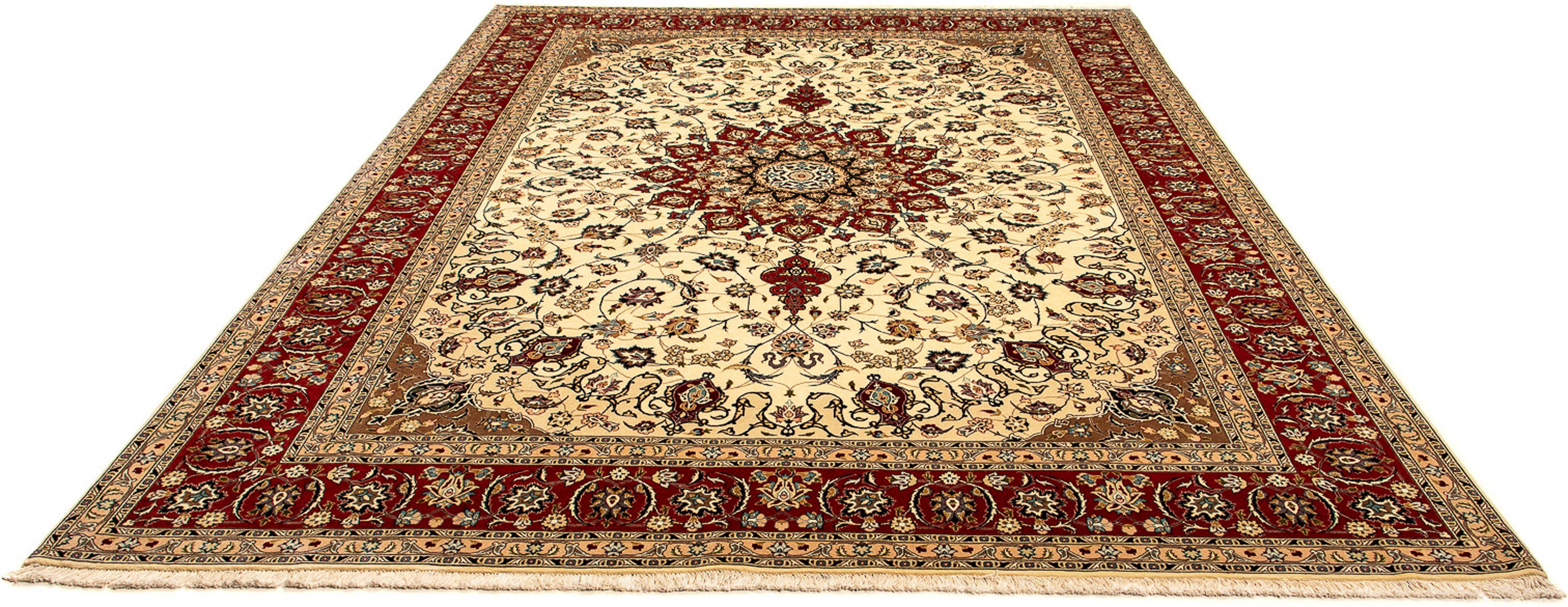 Orientteppich Perser - Täbriz - Royal - 340 x 255 cm - beige, morgenland, rechteckig, Höhe: 7 mm, Wohnzimmer, Handgeknüpft, Einzelstück mit Zertifikat