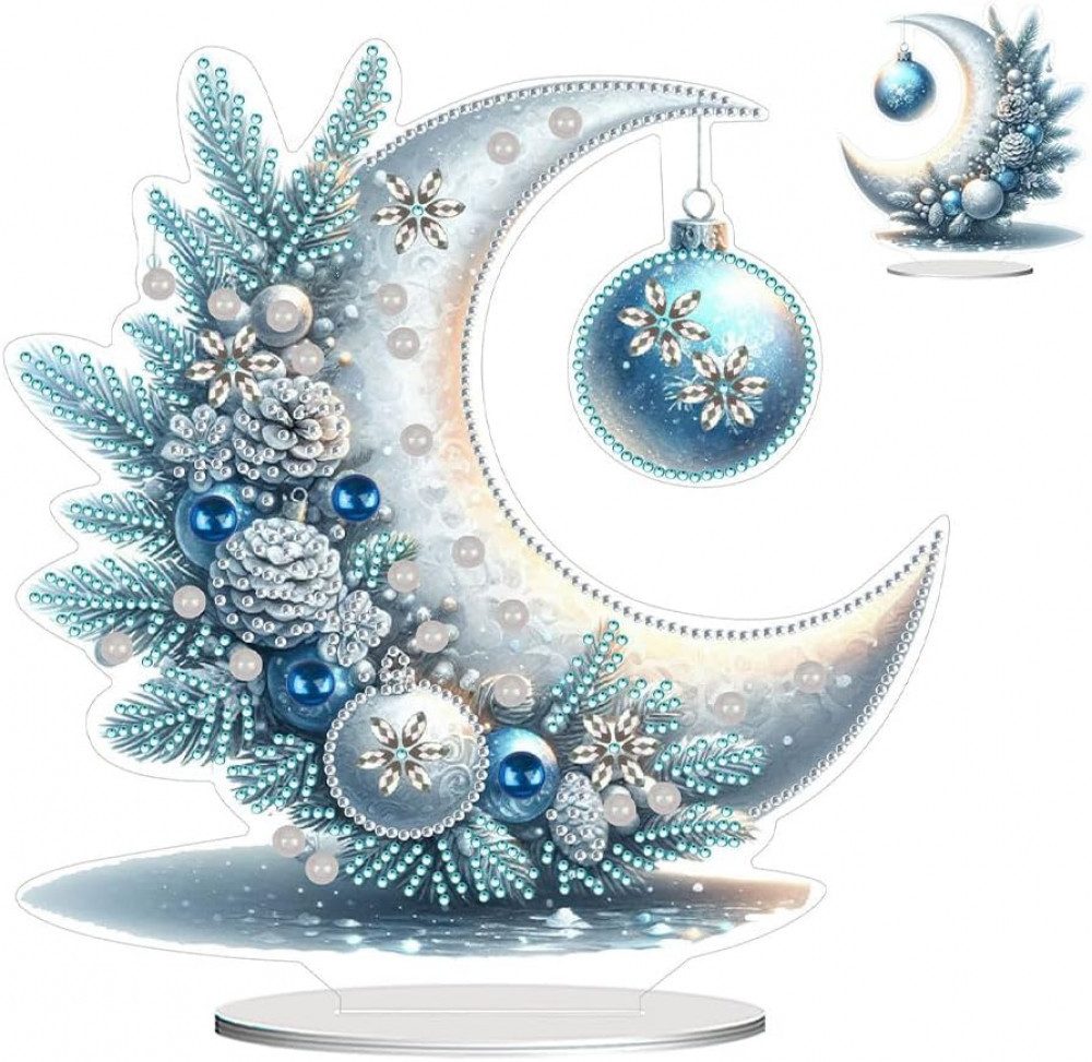 FELIXLEO DIY-Adventskalender DIY Diamantmalerei Weihnachten Tischdekoration Wintermond (1-tlg)
