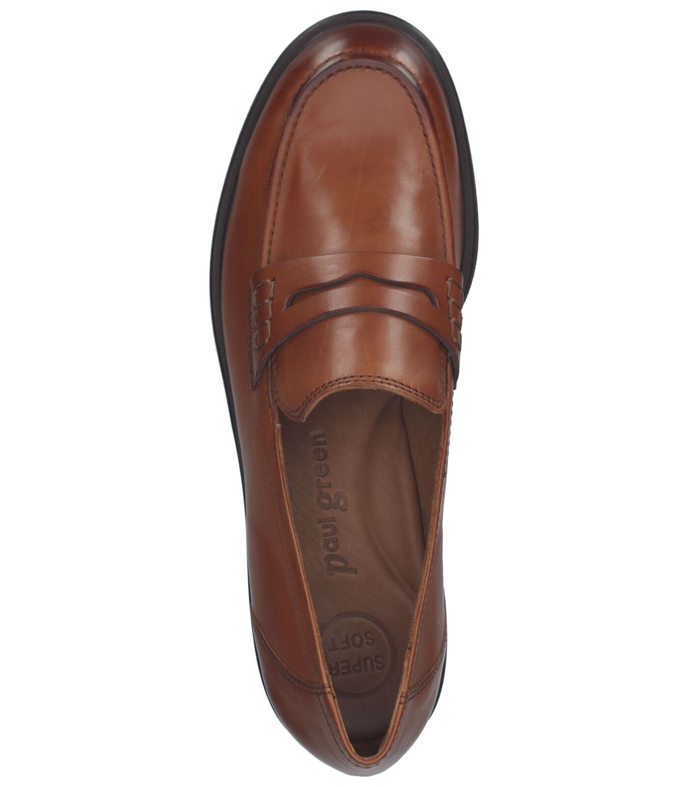 Glattleder Cognac Paul Slipper Green Slipper