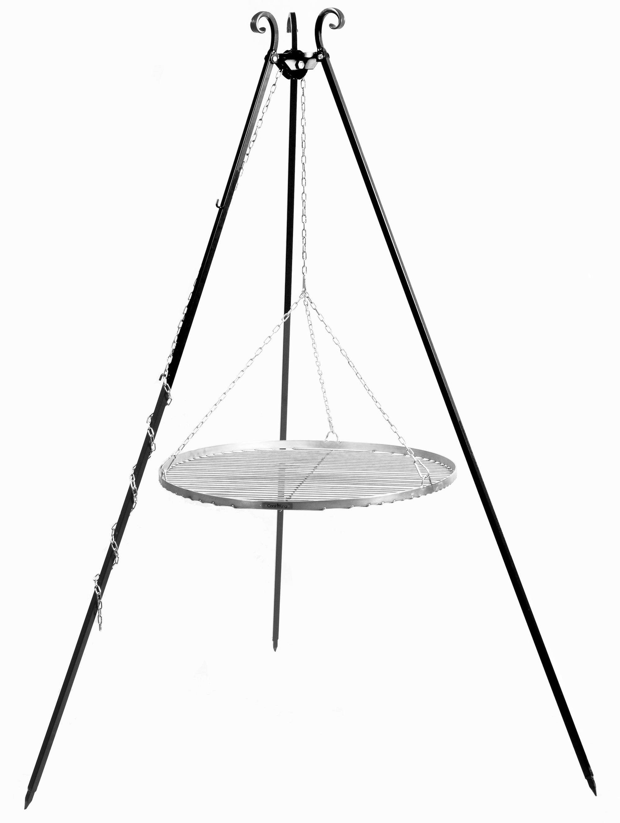 GMD Living Holzkohlegrill THORN, Schwenkgrill, Dreibeingestell & Grillrost, höhenverstellbarer Rost, faltbares Dreibein