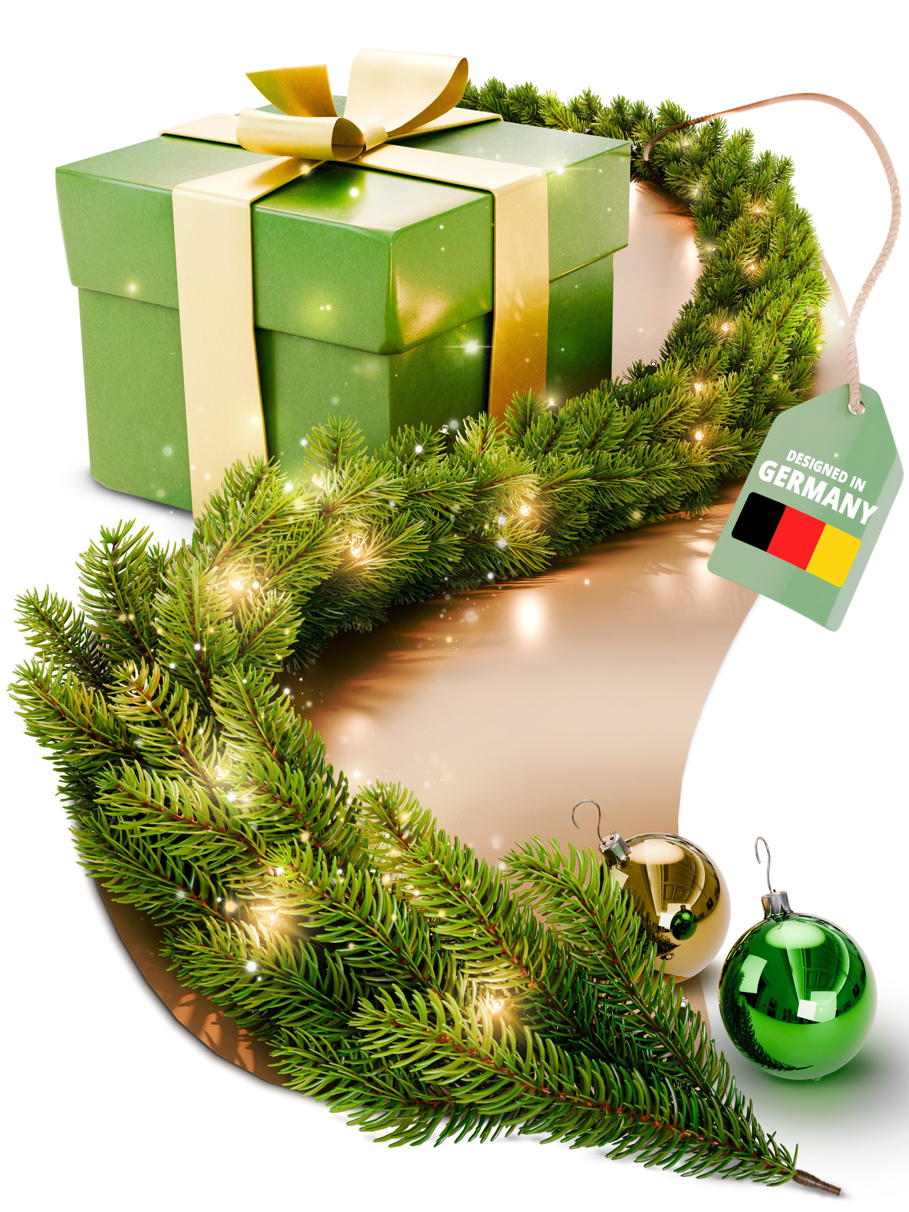 Kunstgirlande Weihnachtsgirlande mit integrierter Lichterkette, ArtiTree, günstig online kaufen
