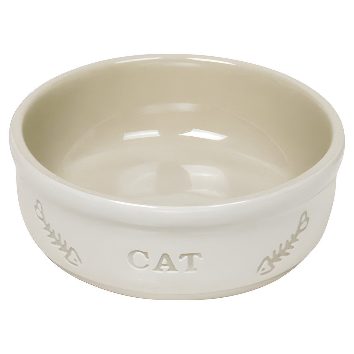 Nobby Futternapf Katzen Keramikschale Cat weiß/beige