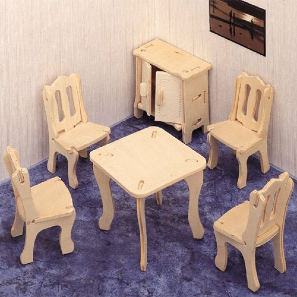 WOODEN TOY WCK 3D-Puzzle WOODEN TOY, WCK 3D puzzle Esszimmer, Puzzleteile
