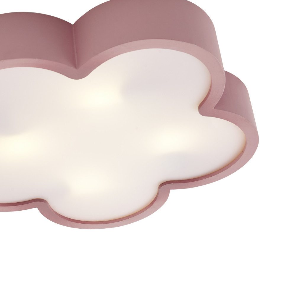 Qazqa Deckenleuchte Lucille, ohne Leuchtmittel, E27, Rosa, Für Kinder, Holz günstig online kaufen